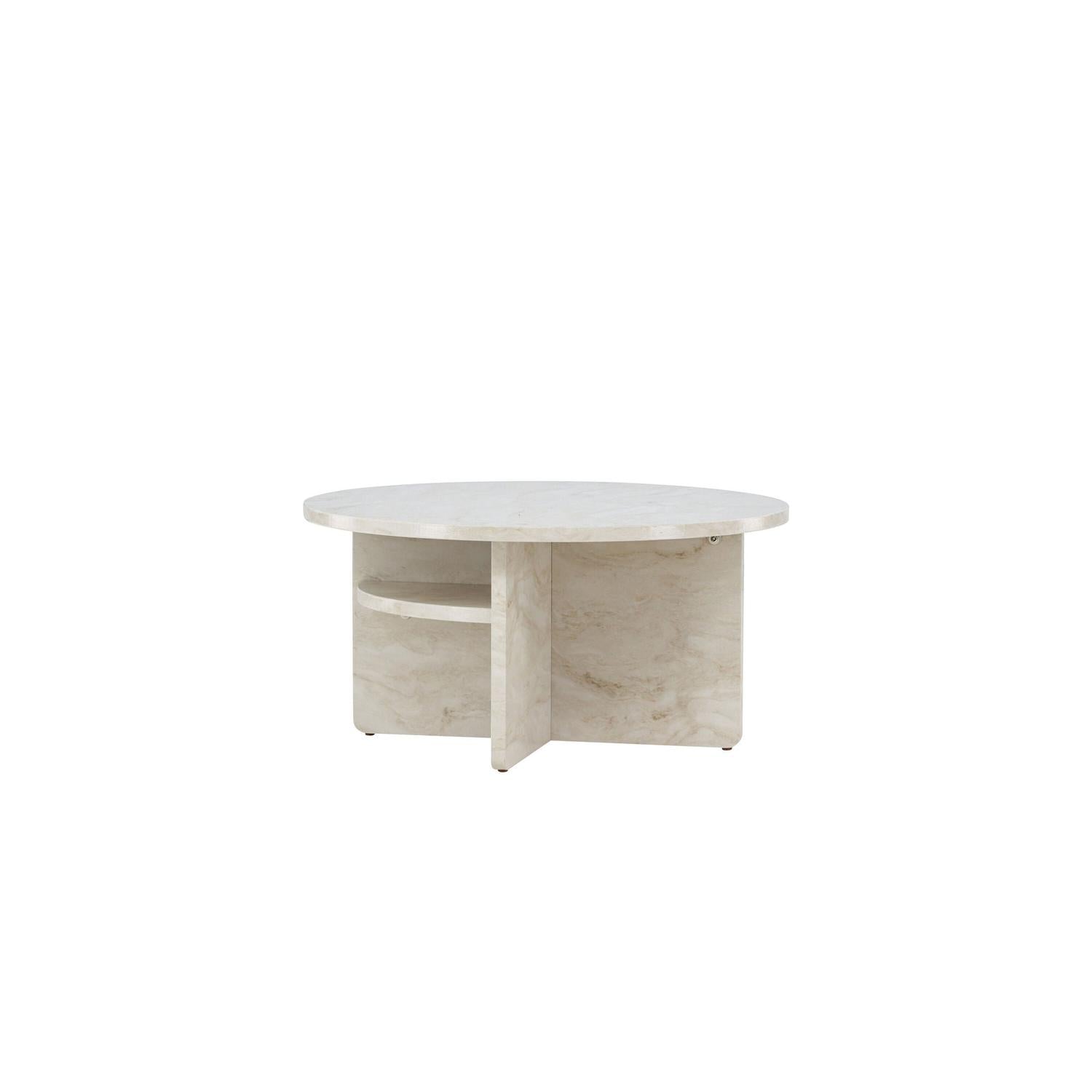 Couchtisch Alesund Ø85cm in Marmoroptik - Beige-Couchtische-Venture Home-le canapé