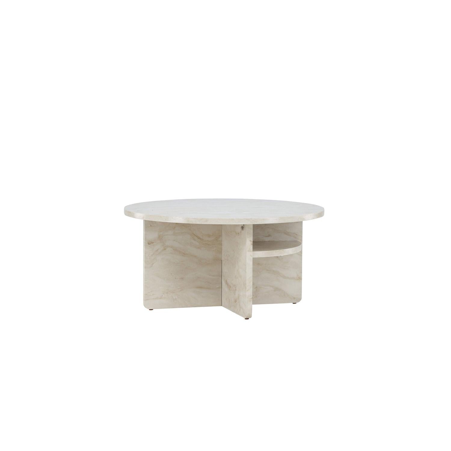 Couchtisch Alesund Ø85cm in Marmoroptik - Beige-Couchtische-Venture Home-le canapé