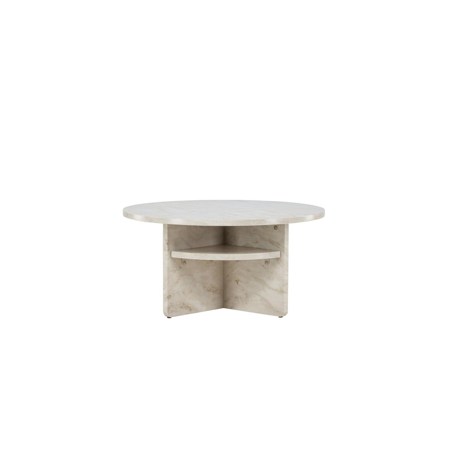 Couchtisch Alesund Ø85cm in Marmoroptik - Beige-Couchtische-Venture Home-le canapé