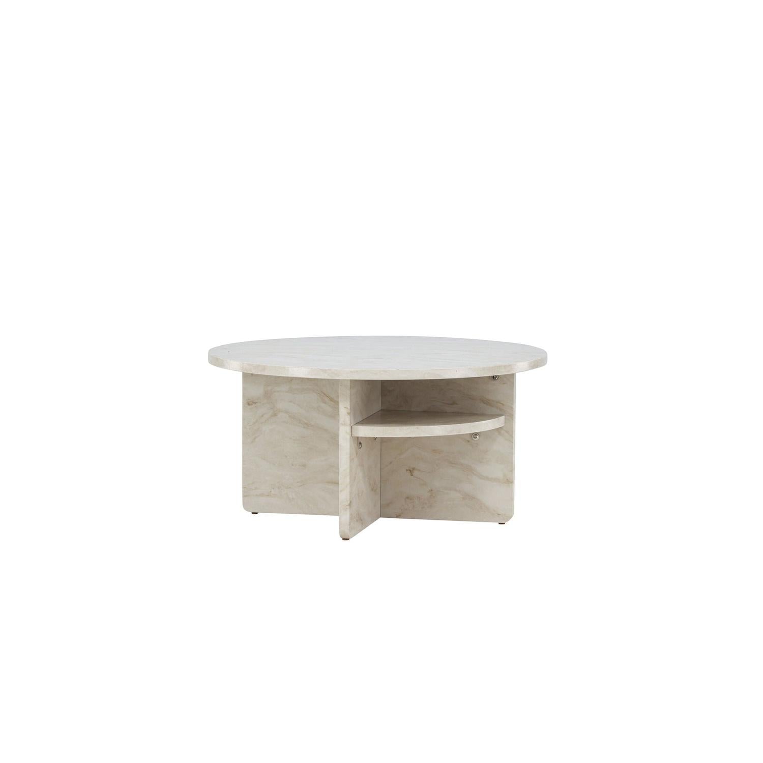 Couchtisch Alesund Ø85cm in Marmoroptik - Beige-Couchtische-Venture Home-le canapé
