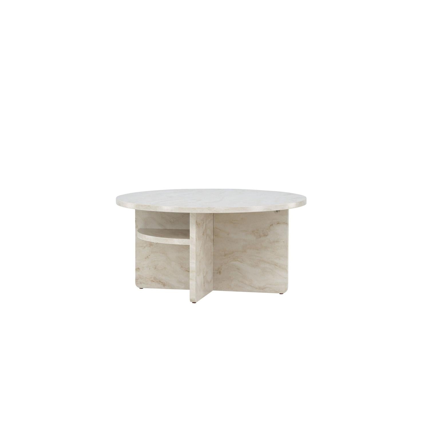 Couchtisch Alesund Ø85cm in Marmoroptik - Beige-Couchtische-Venture Home-le canapé