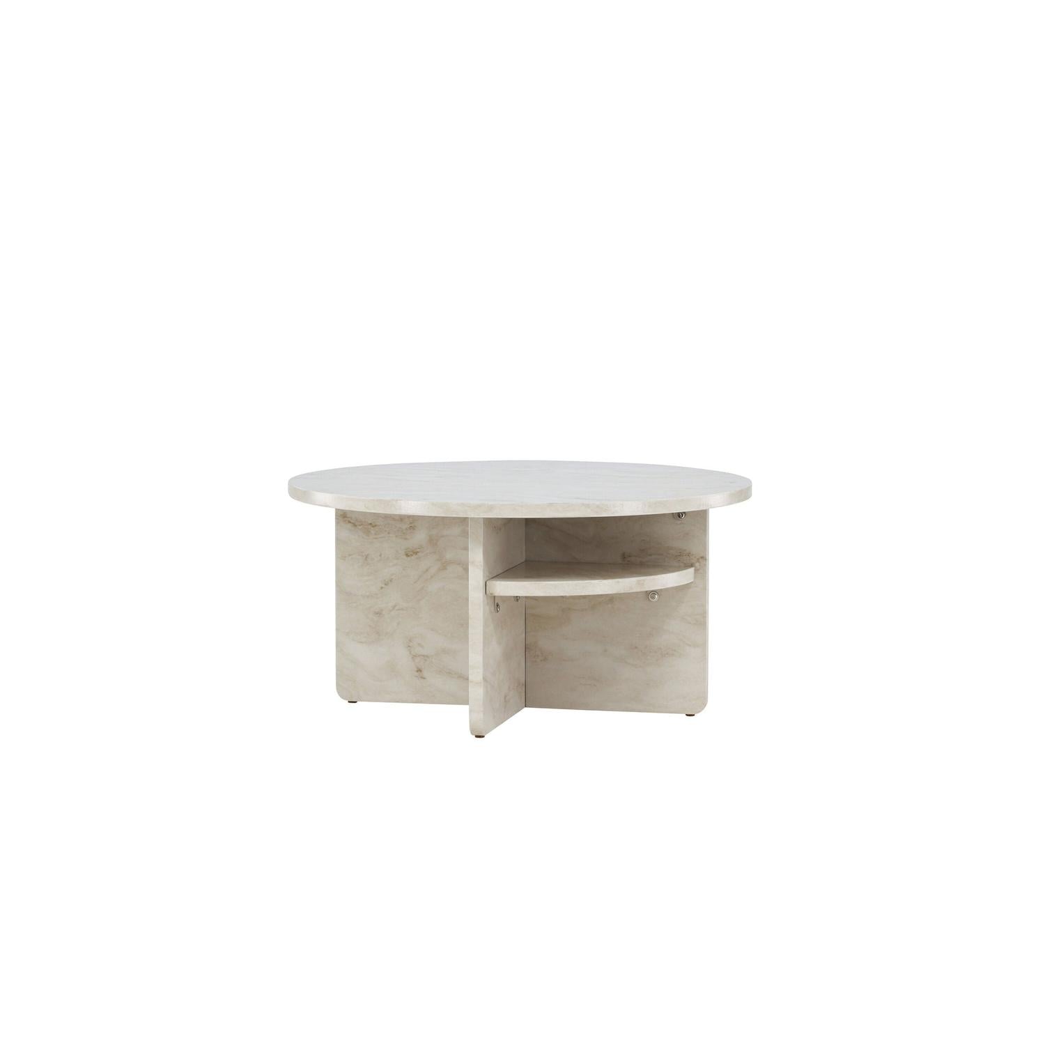 Couchtisch Alesund Ø85cm in Marmoroptik - Beige-Couchtische-Venture Home-le canapé