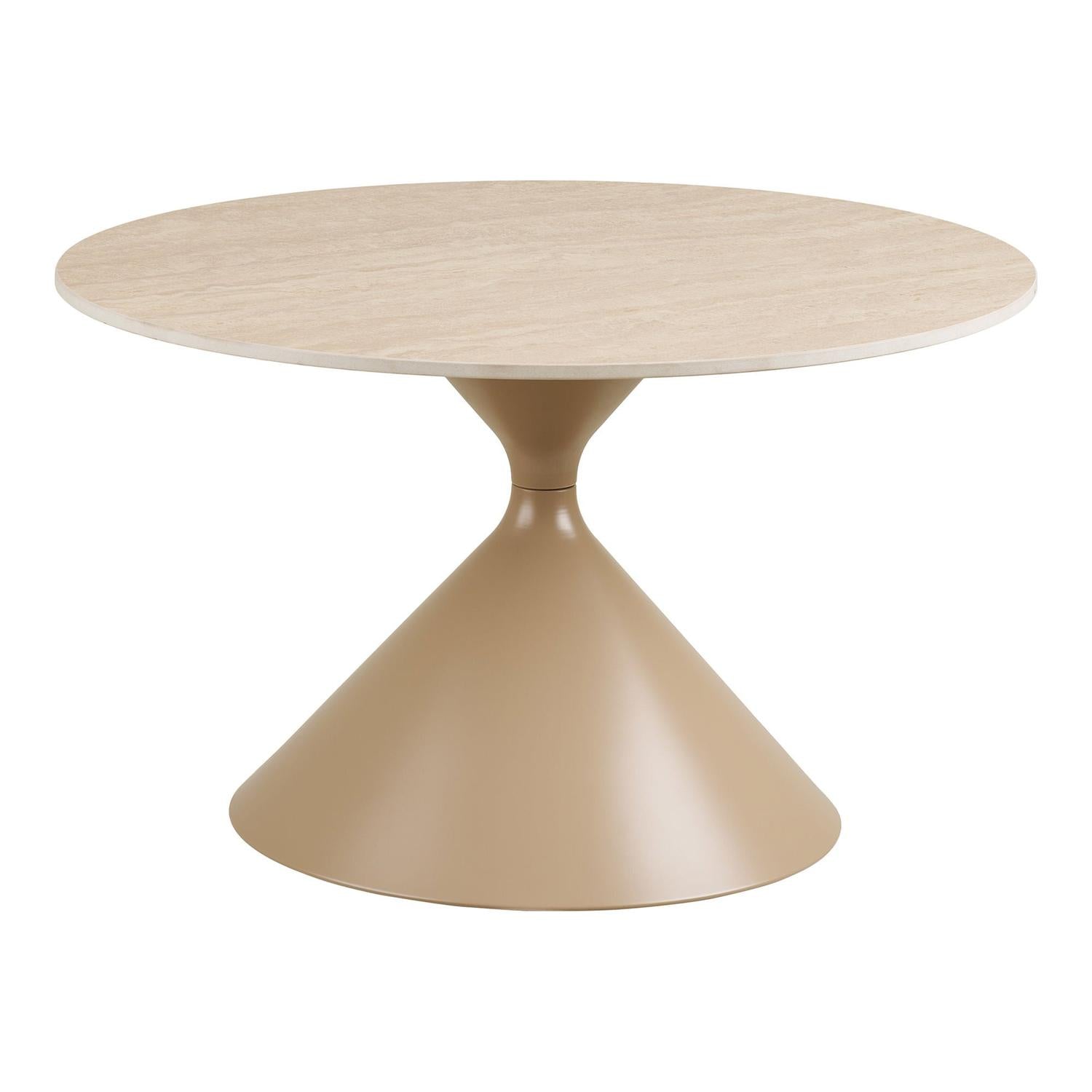 Couchtisch Annecy Ø70cm in Travertin-Optik - Beige-Couchtische-House Nordic-le canapé