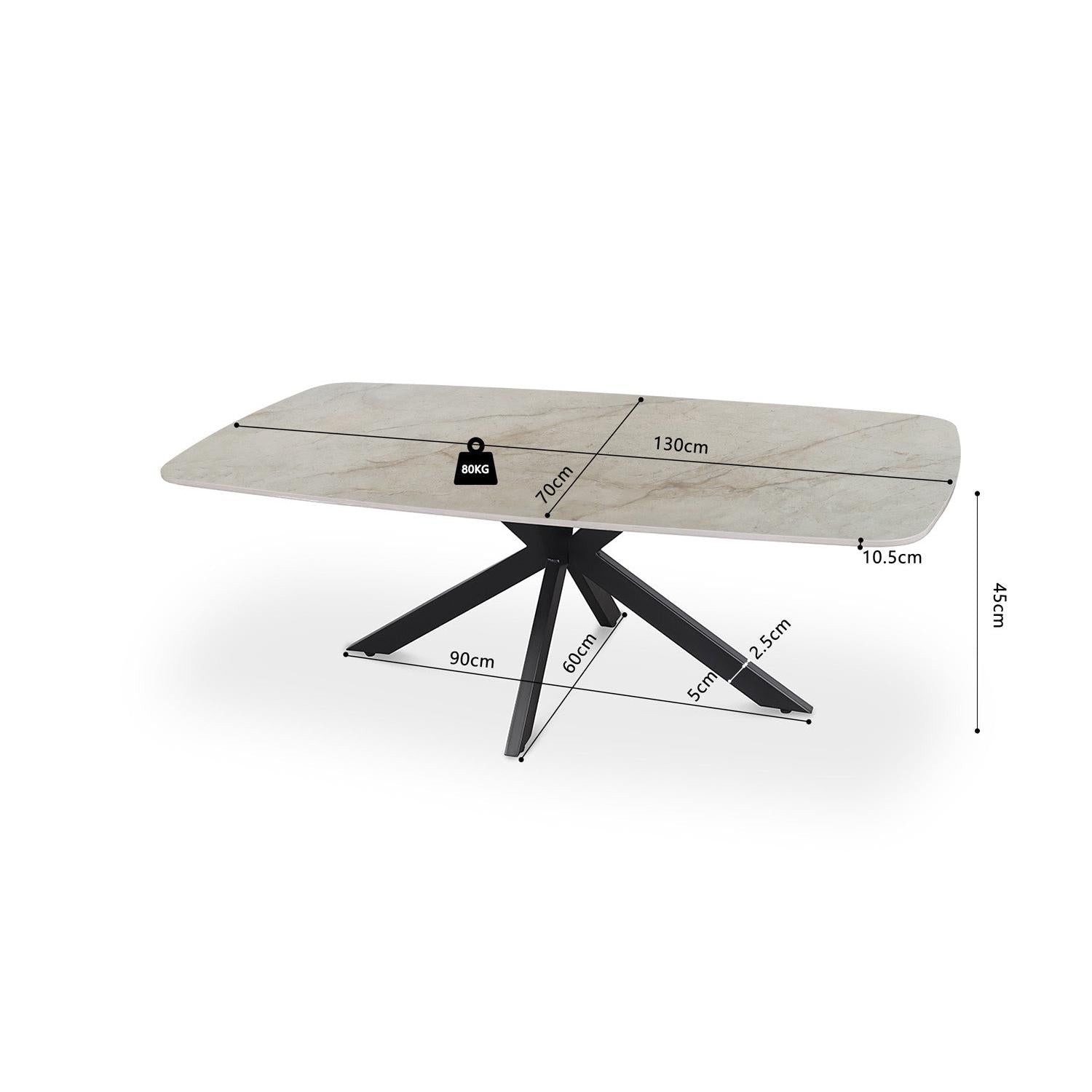 Couchtisch Apollo 130cm Oval mit Steinplatte - Beige-Couchtisch-Rousseau-le canapé