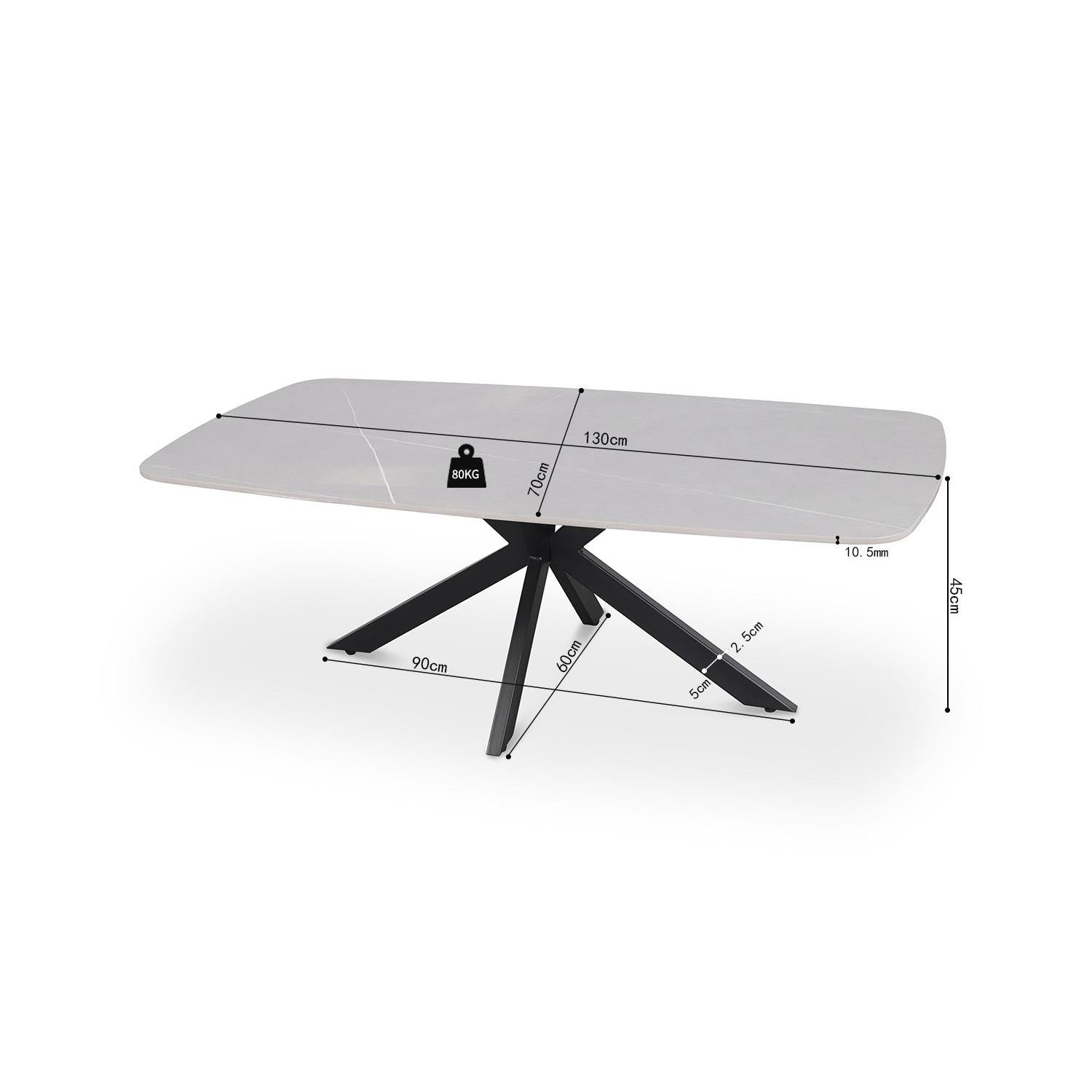 Couchtisch Apollo 130cm Oval mit Steinplatte - Grau-Couchtisch-Rousseau-le canapé