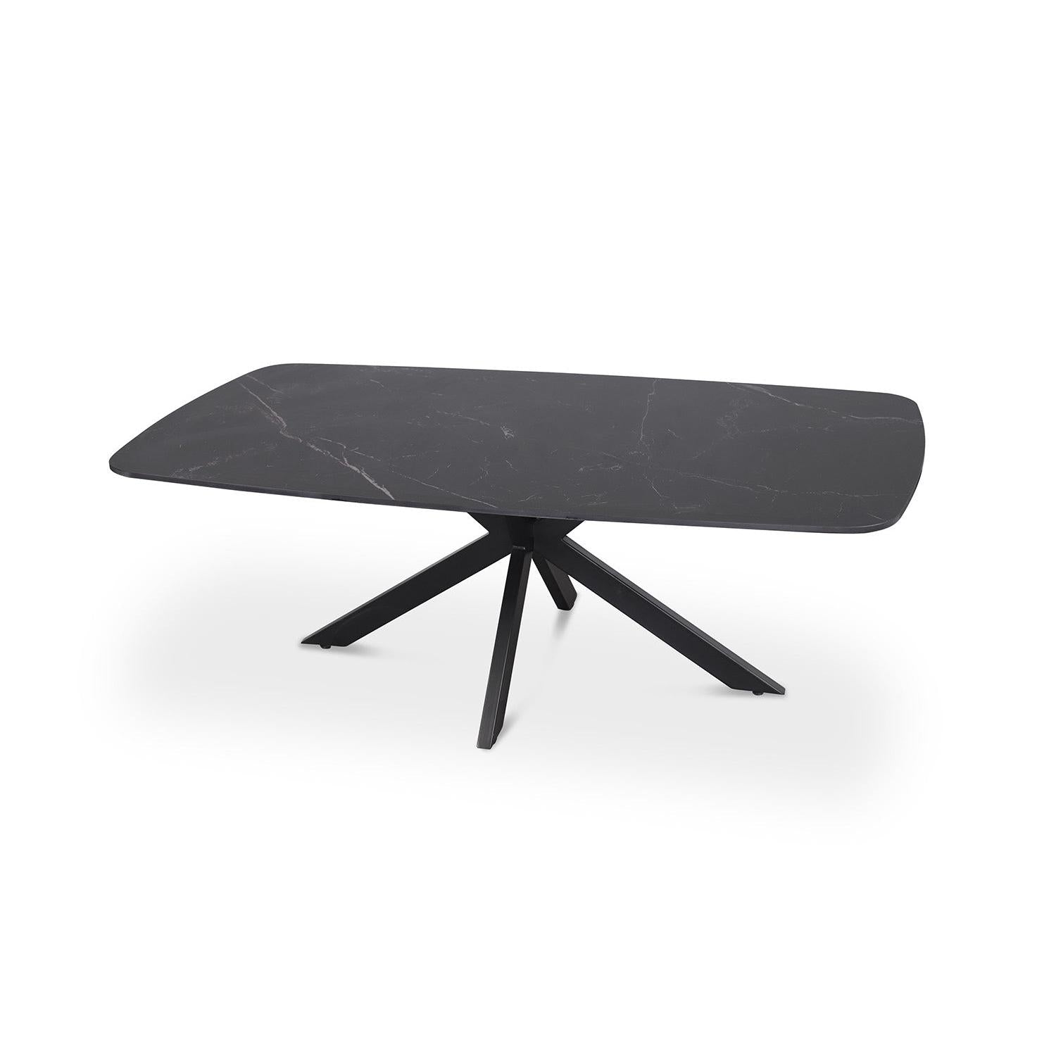 Couchtisch Apollo 130cm Oval mit Steinplatte - Schwarz-Couchtisch-Rousseau-le canapé