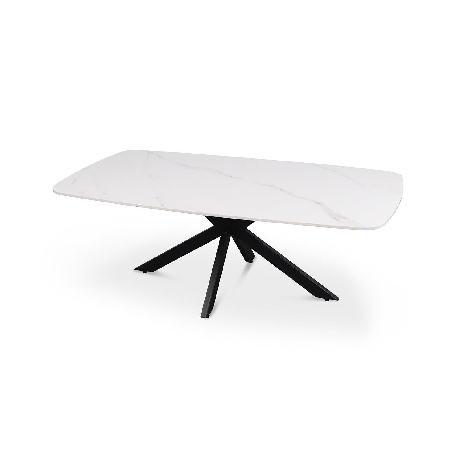 Couchtisch Apollo 130cm Oval mit Steinplatte - Weiß-Couchtisch-Rousseau-le canapé
