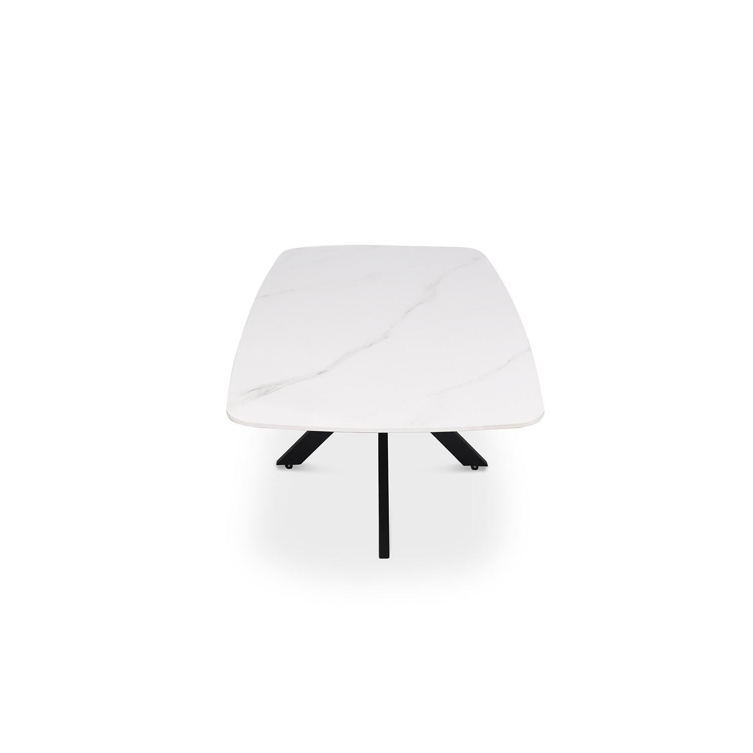 Couchtisch Apollo 130cm Oval mit Steinplatte - Weiß-Couchtisch-Rousseau-le canapé