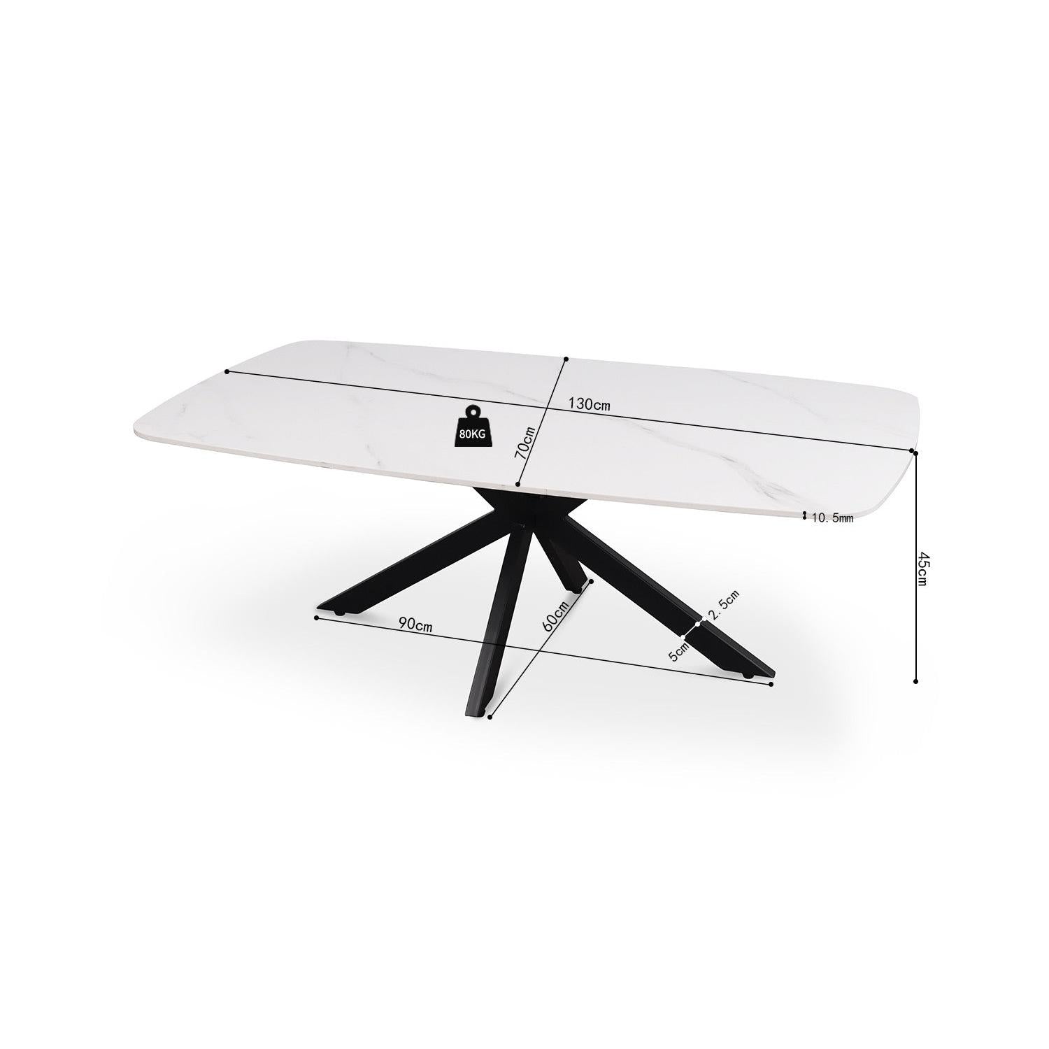 Couchtisch Apollo 130cm Oval mit Steinplatte - Weiß-Couchtisch-Rousseau-le canapé