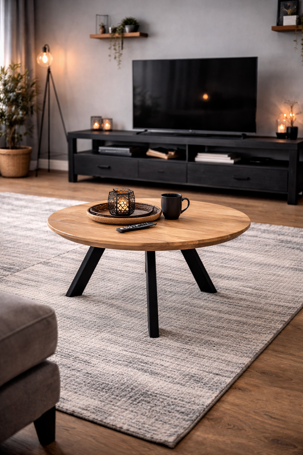 Couchtisch Berlin aus Mangoholz Ø60cm - Hellbraun-Couchtische-Benoa-le canapé