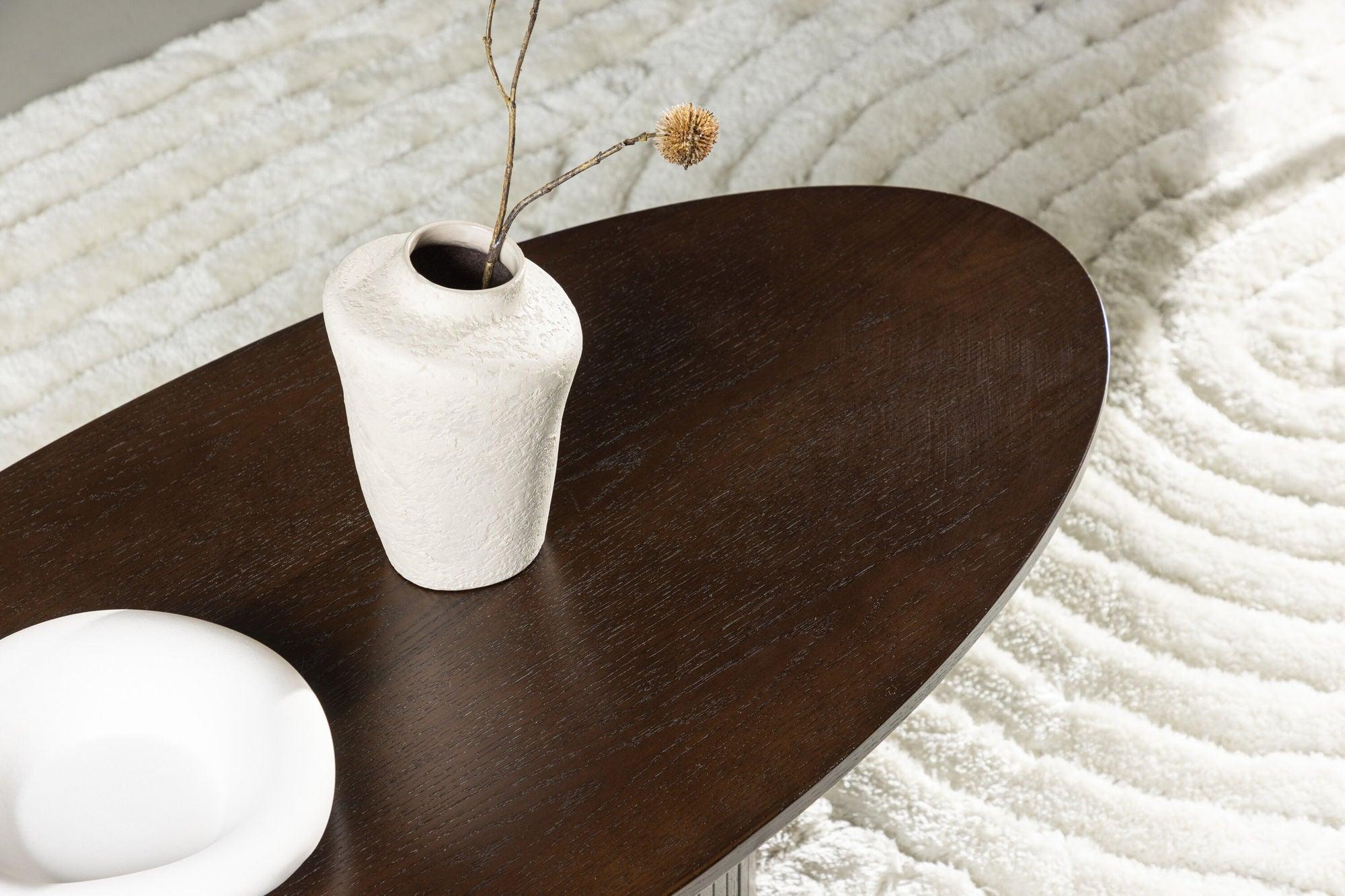 Couchtisch Bianca Oval - Mokka-Couchtisch-Venture Home-le canapé