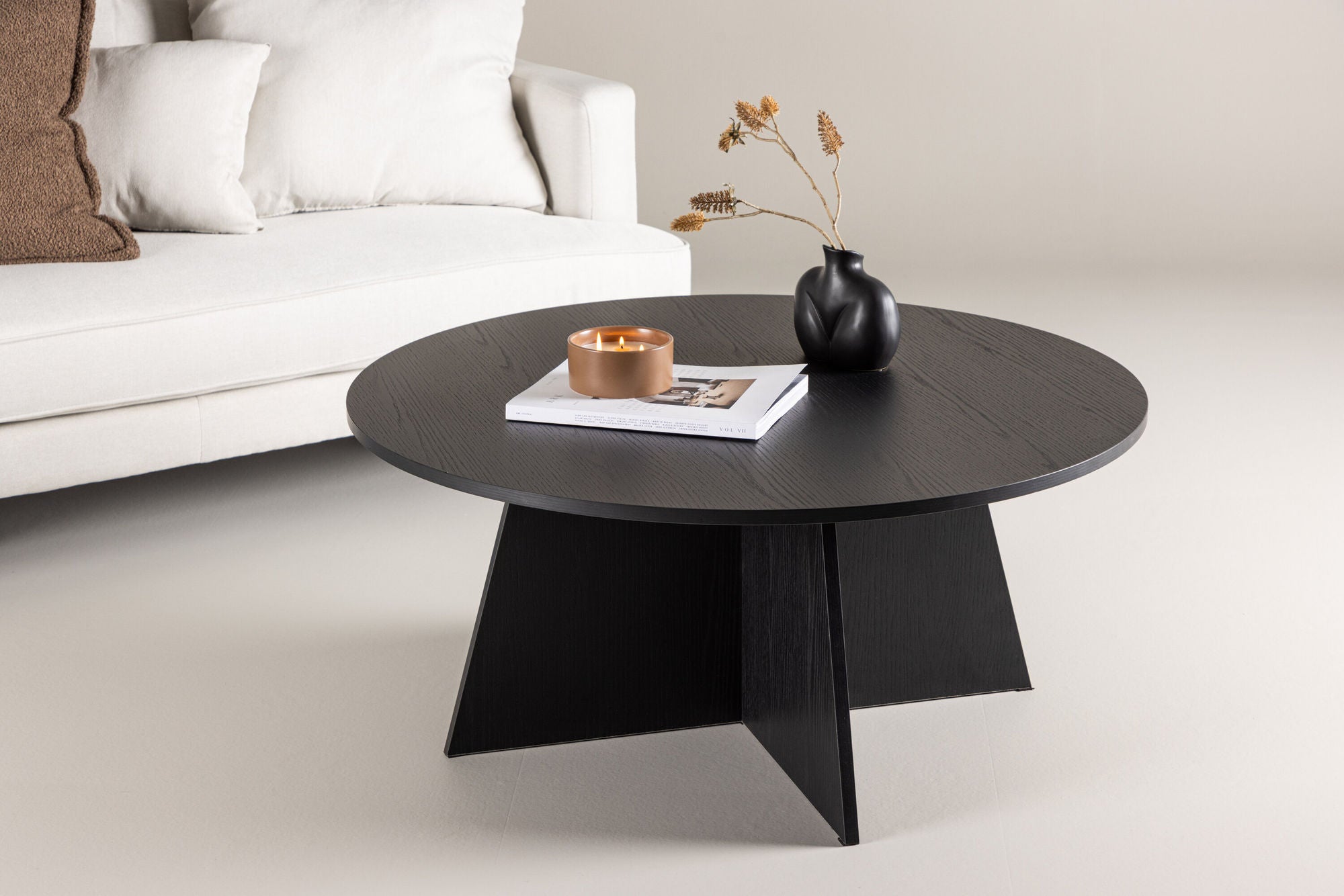Couchtisch Bootcut Ø100cm - Schwarz-Couchtische-Venture Home-le canapé