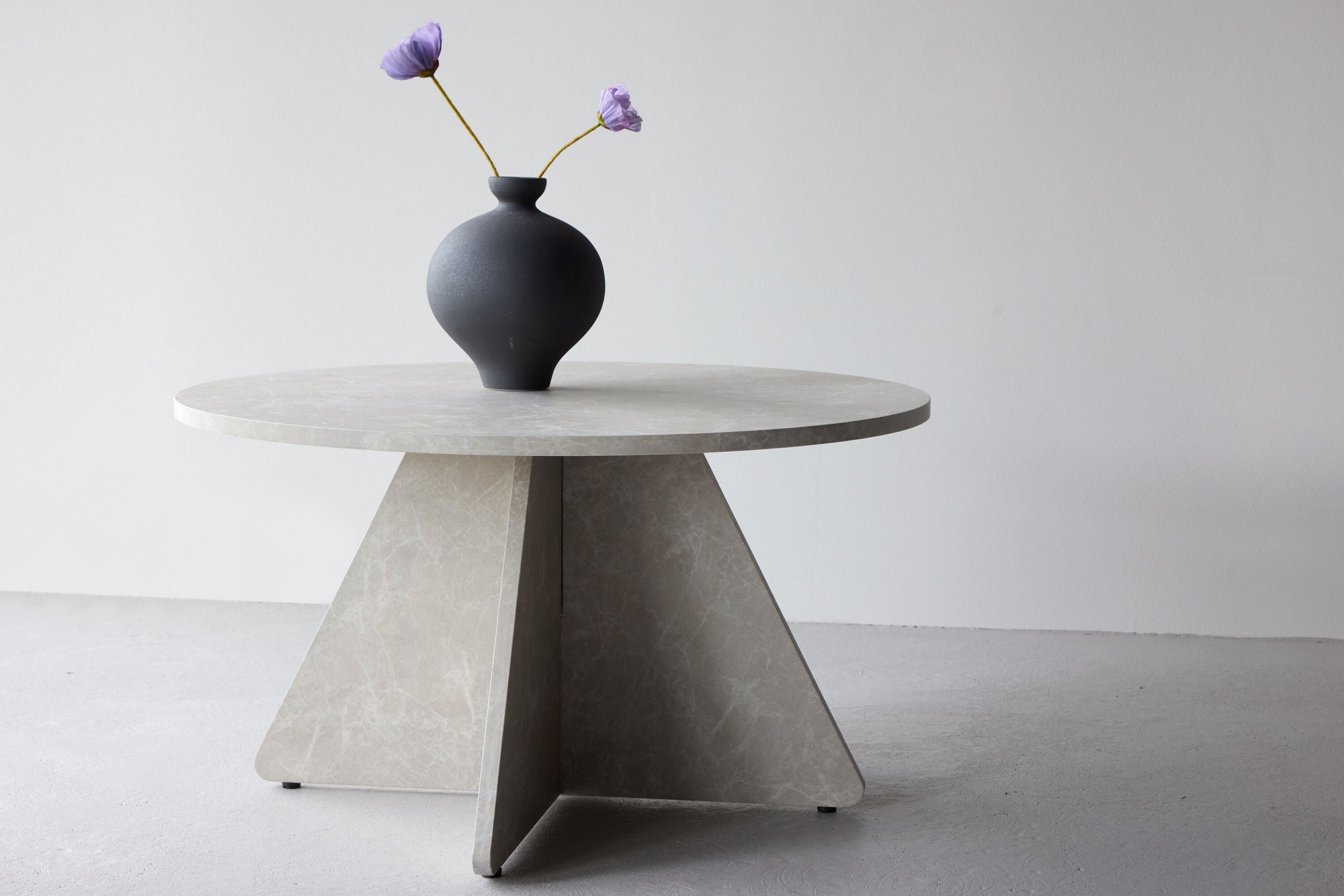 Couchtisch Bootcut Ø80cm - Beige Marmoroptik-Couchtisch-Venture Home-le canapé