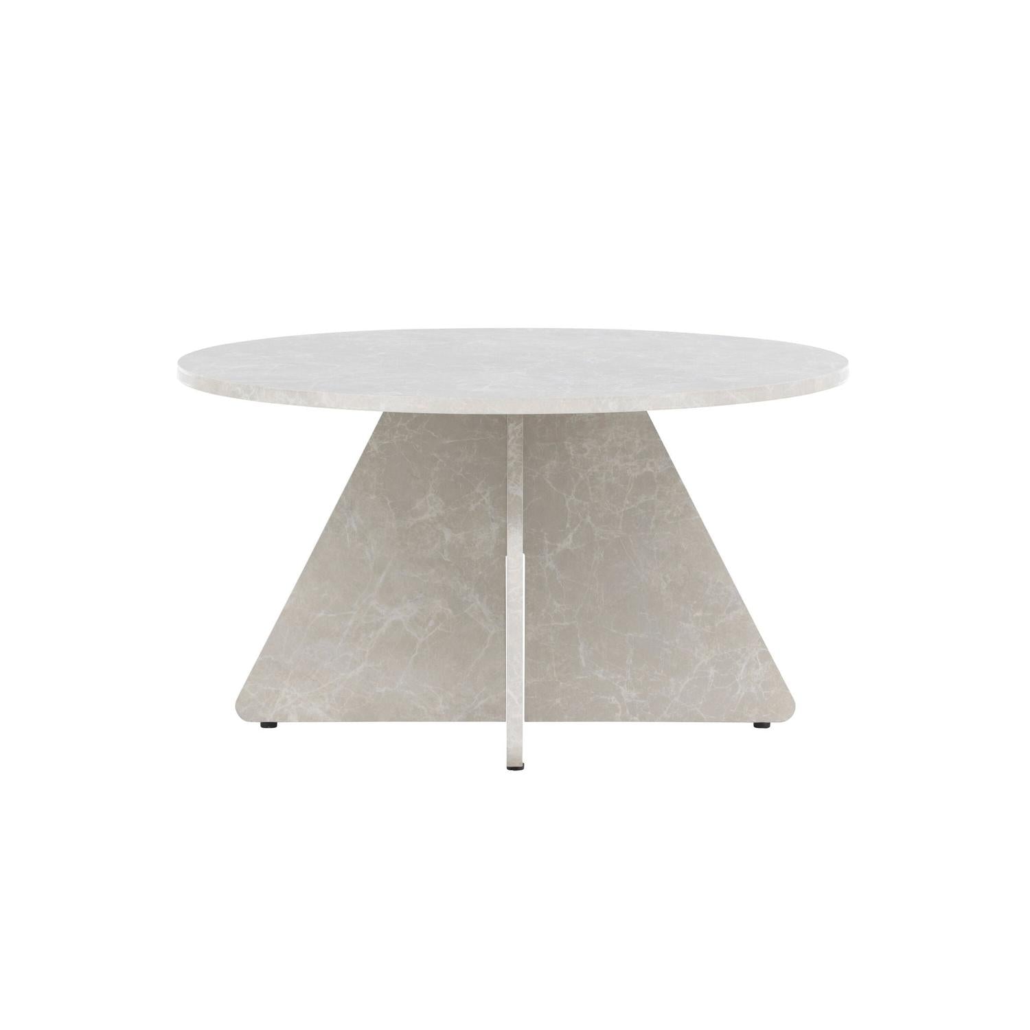 Couchtisch Bootcut Ø80cm - Beige Marmoroptik-Couchtische-Venture Home-le canapé