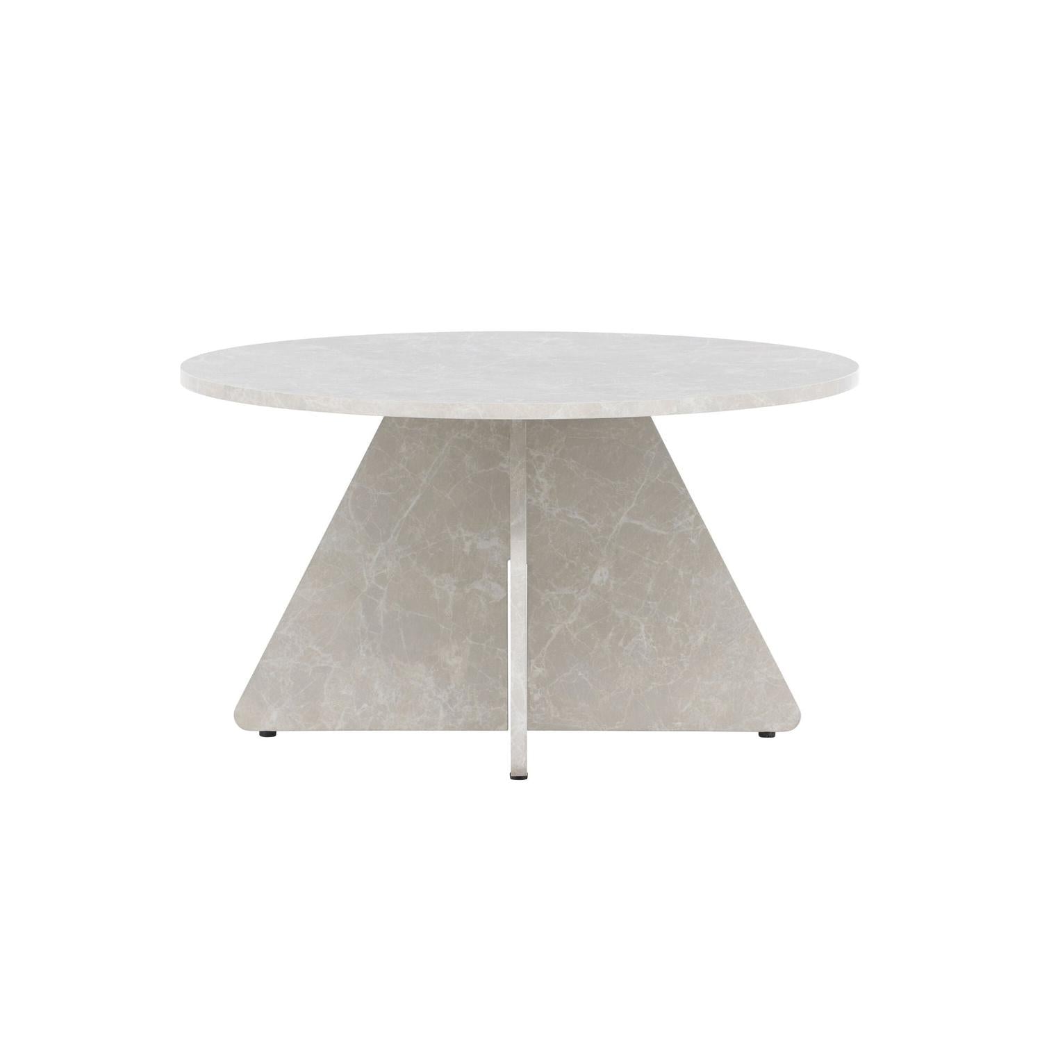 Couchtisch Bootcut Ø80cm - Beige Marmoroptik-Couchtische-Venture Home-le canapé