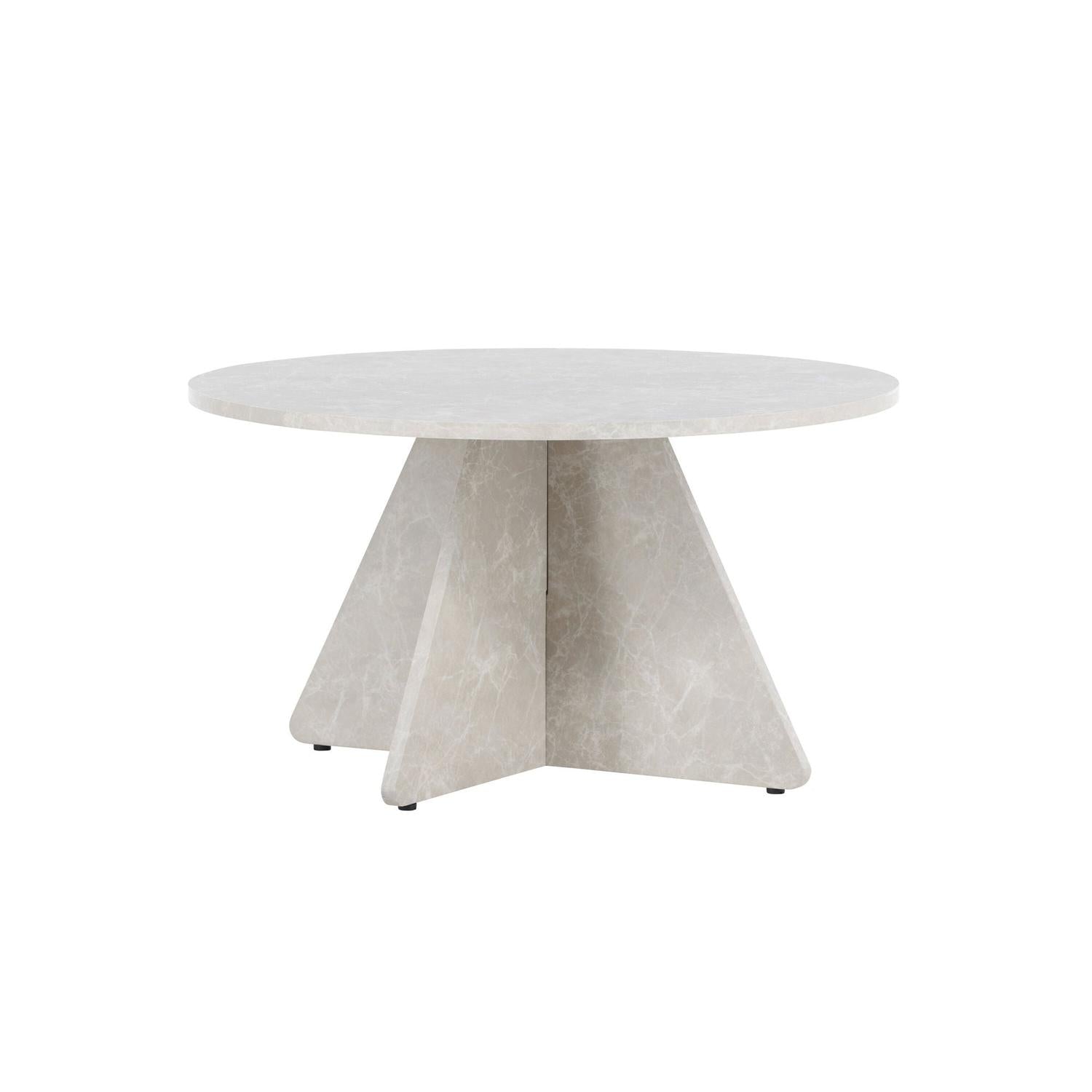 Couchtisch Bootcut Ø80cm - Beige Marmoroptik-Couchtische-Venture Home-le canapé