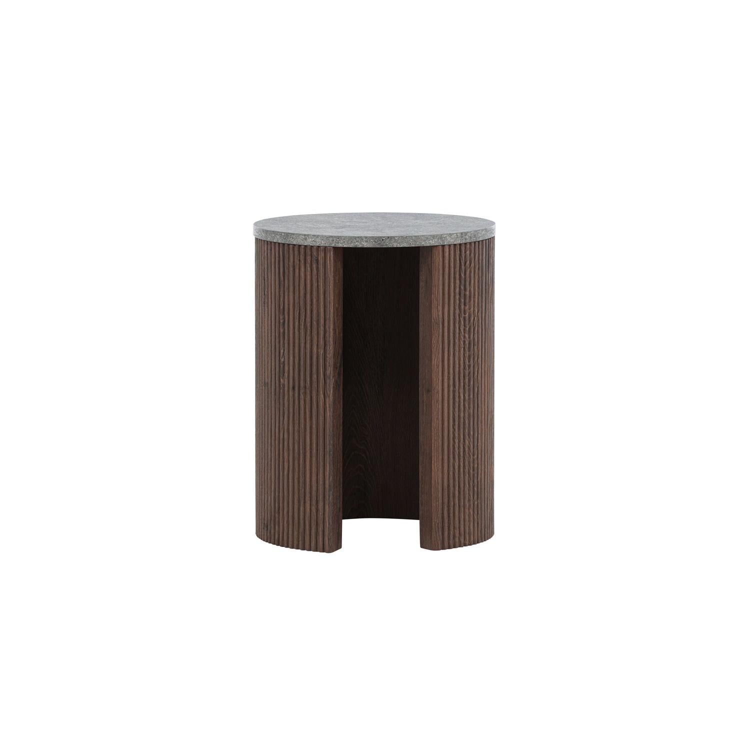 Couchtisch Bristol Ø40cm - Mokka & Marmoroptik-Couchtisch-Venture Home-le canapé