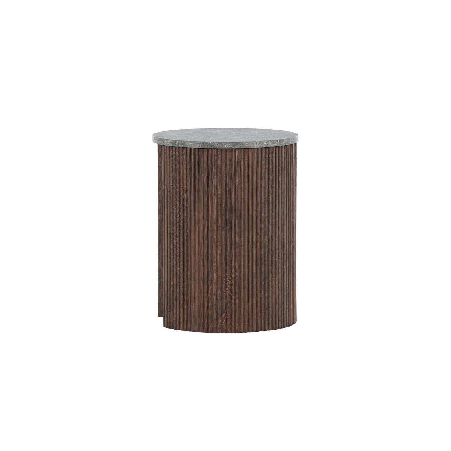 Couchtisch Bristol Ø40cm - Mokka & Marmoroptik-Couchtisch-Venture Home-le canapé