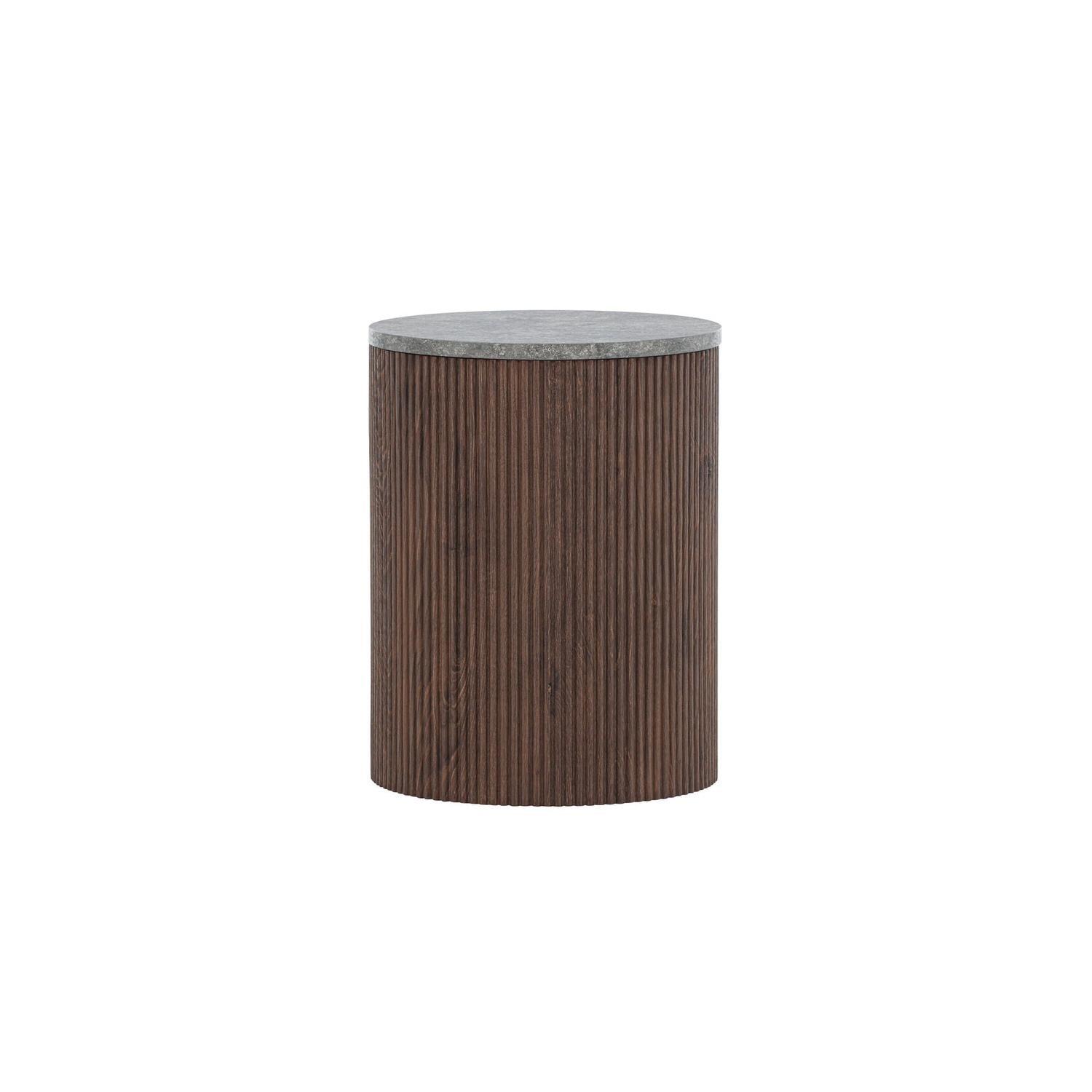Couchtisch Bristol Ø40cm - Mokka & Marmoroptik-Couchtisch-Venture Home-le canapé