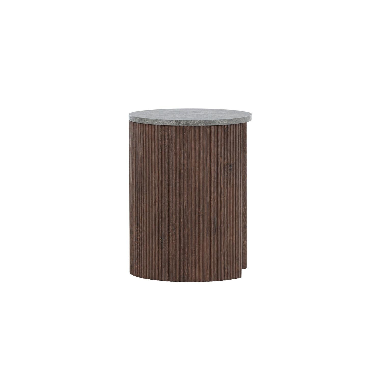 Couchtisch Bristol Ø40cm - Mokka & Marmoroptik-Couchtisch-Venture Home-le canapé