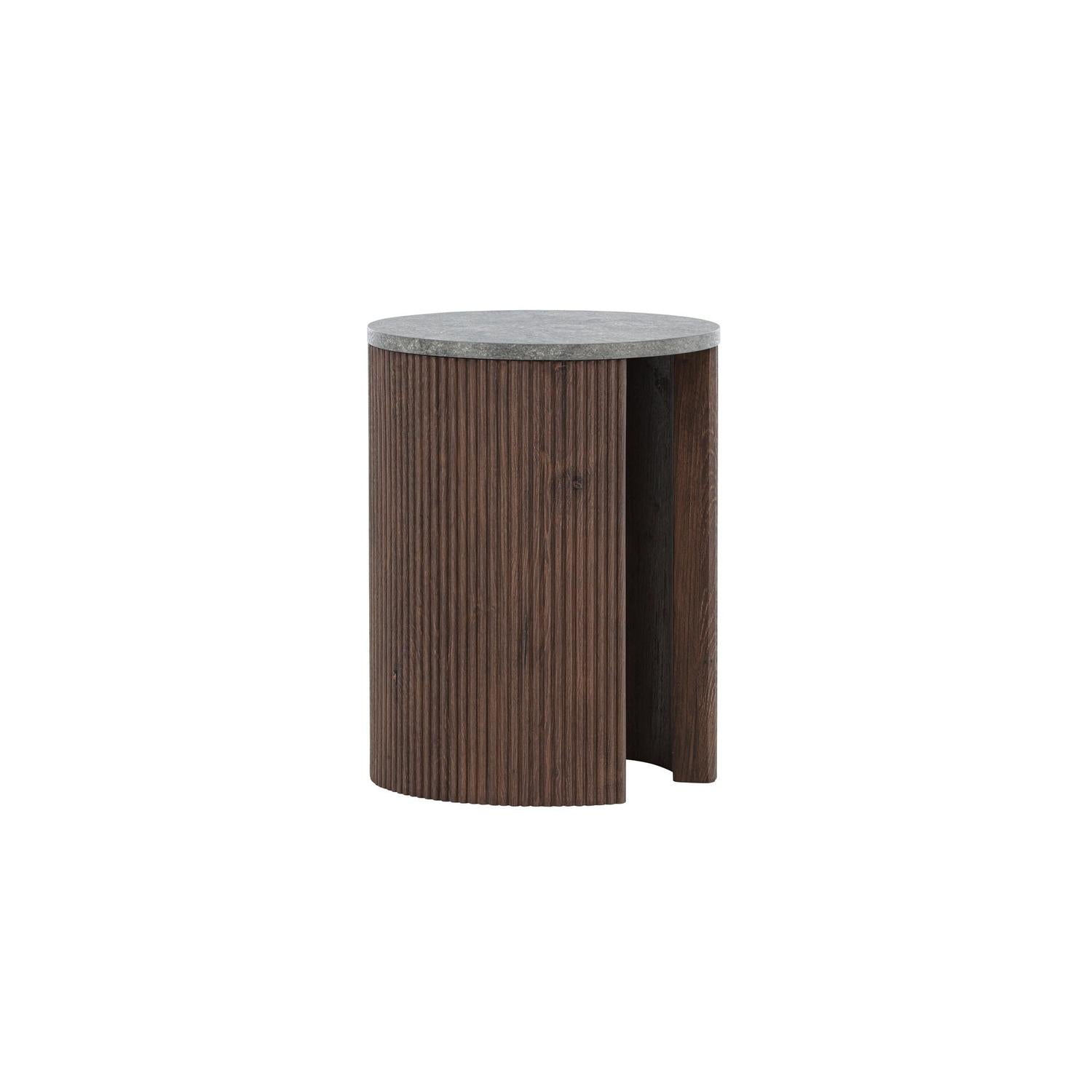 Couchtisch Bristol Ø40cm - Mokka & Marmoroptik-Couchtisch-Venture Home-le canapé