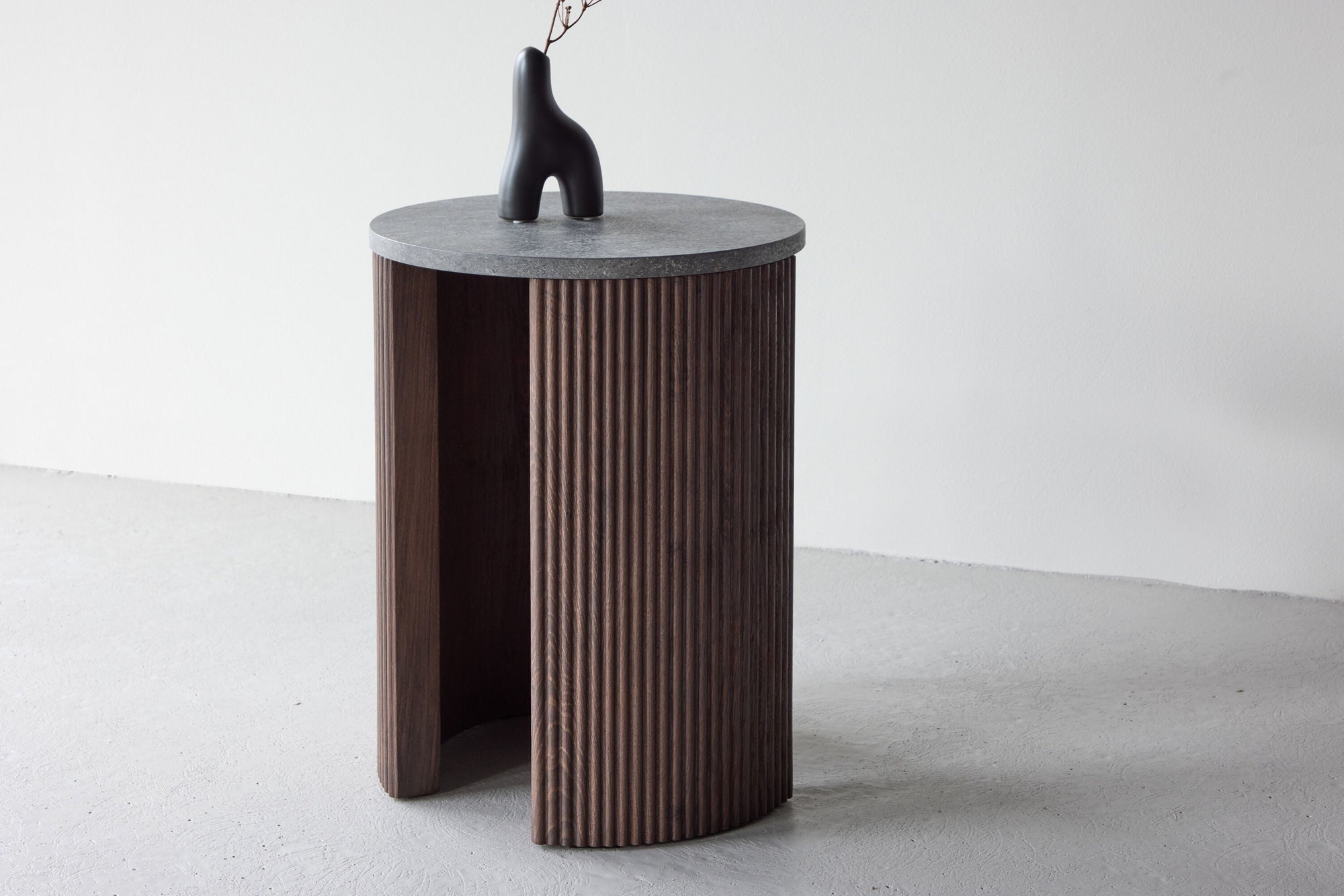 Couchtisch Bristol Ø40cm - Mokka & Marmoroptik-Couchtisch-Venture Home-le canapé