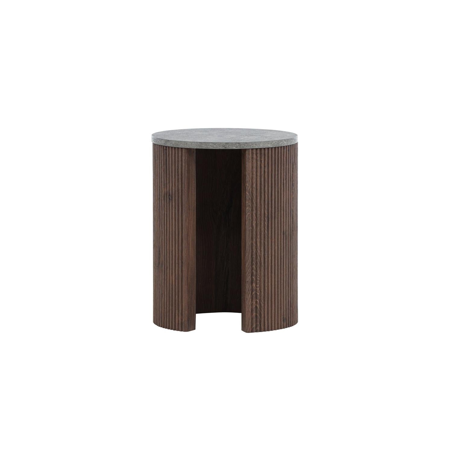 Couchtisch Bristol Ø40cm - Mokka & Marmoroptik-Couchtisch-Venture Home-le canapé