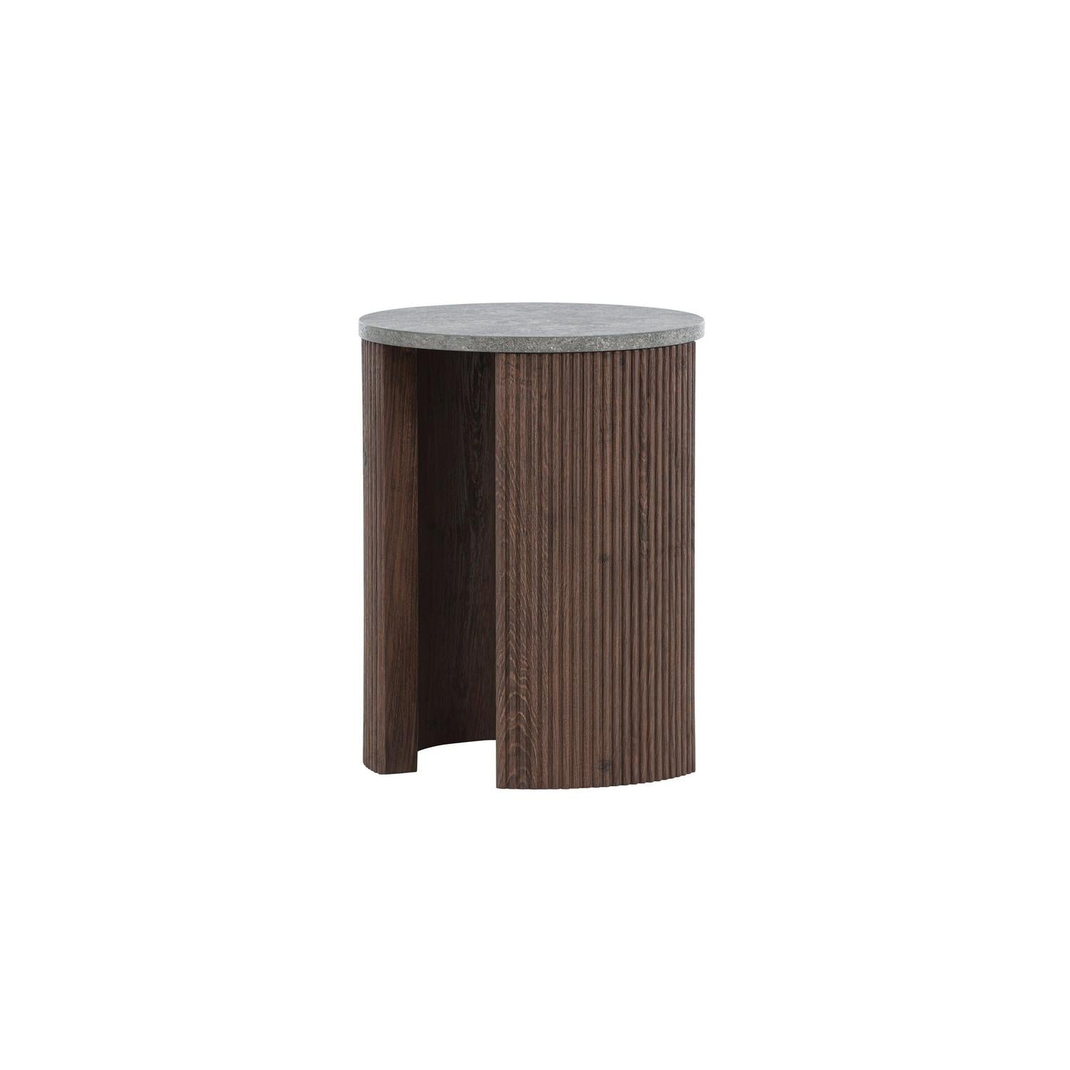 Couchtisch Bristol Ø40cm - Mokka & Marmoroptik-Couchtisch-Venture Home-le canapé