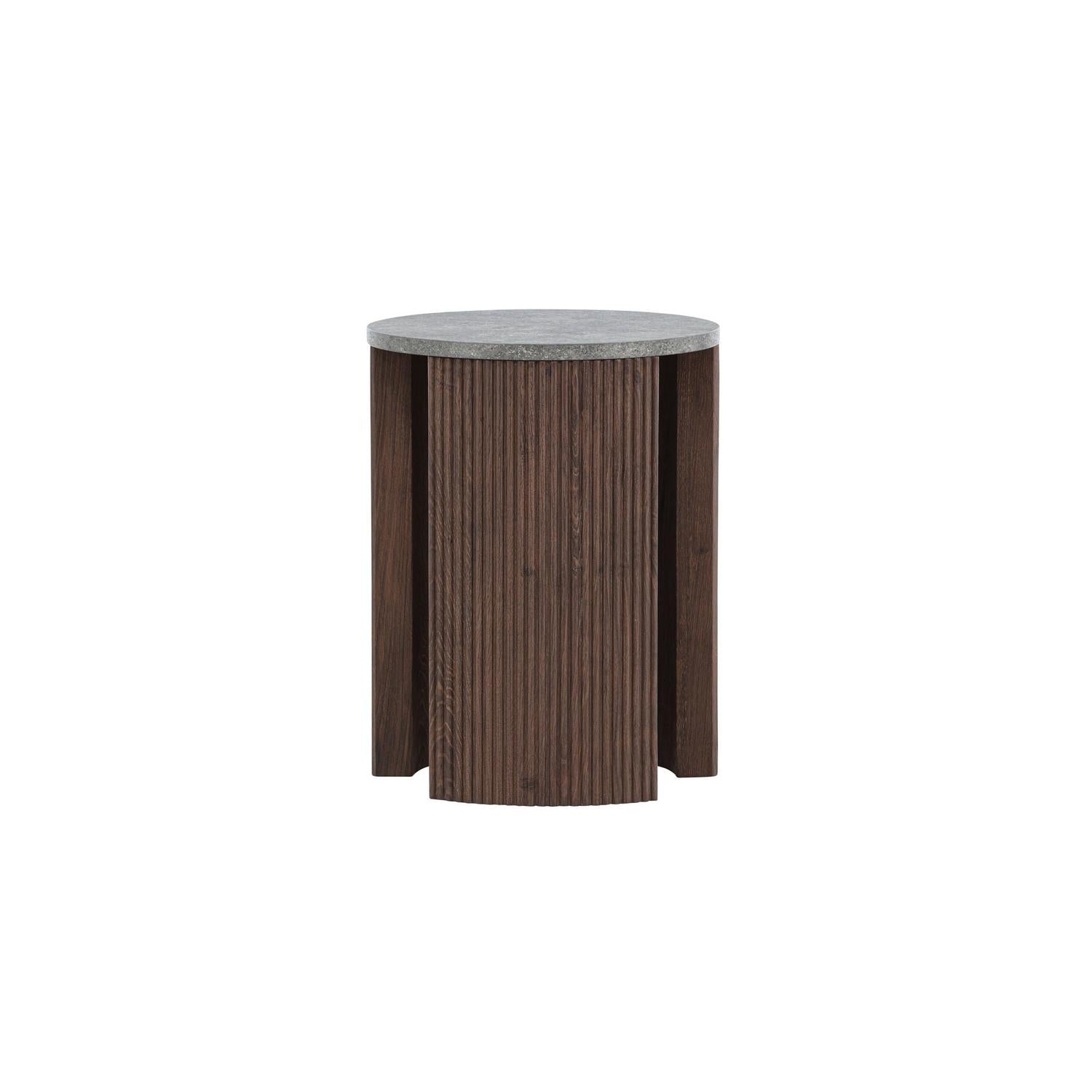 Couchtisch Bristol Ø40cm - Mokka & Marmoroptik-Couchtisch-Venture Home-le canapé