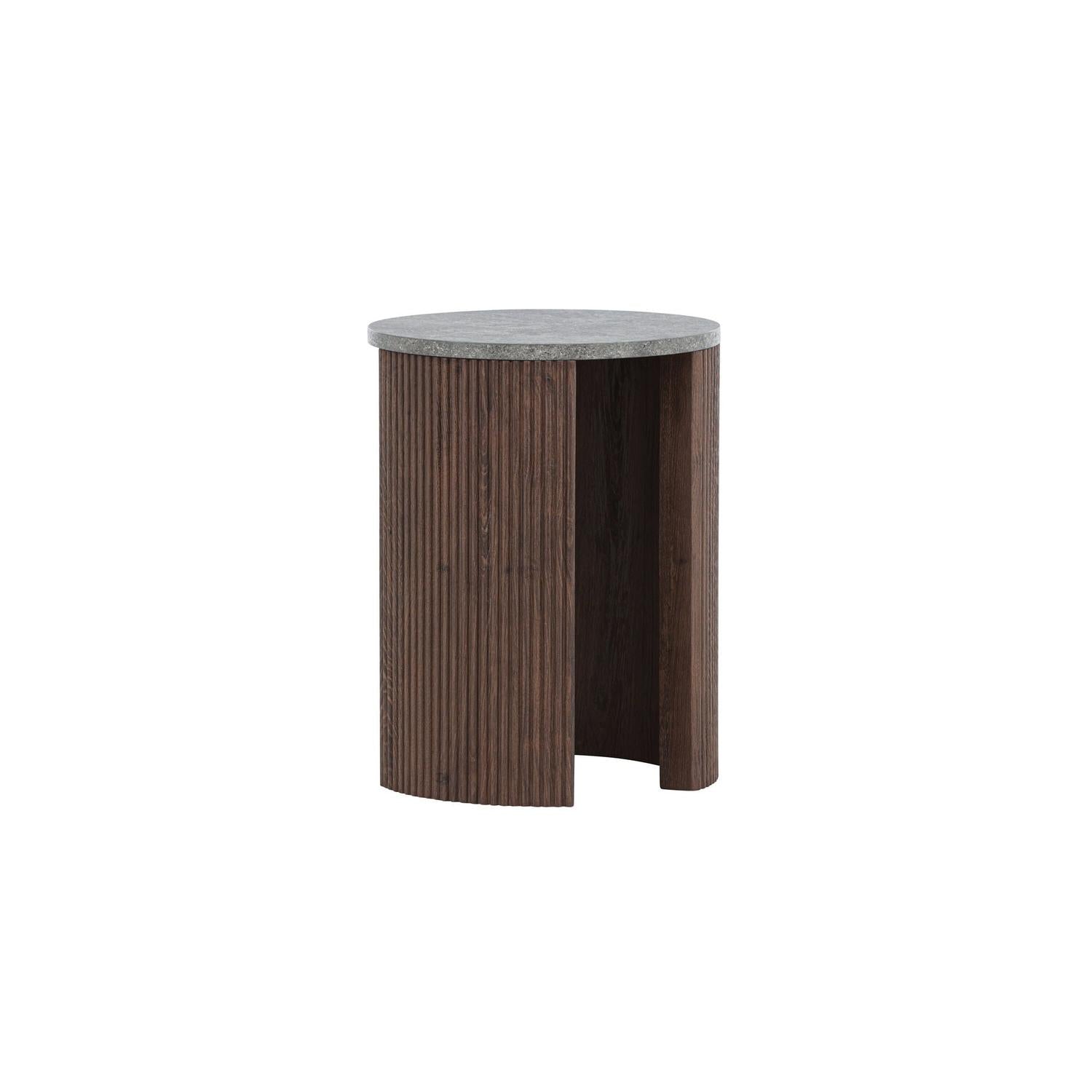Couchtisch Bristol Ø40cm - Mokka & Marmoroptik-Couchtisch-Venture Home-le canapé