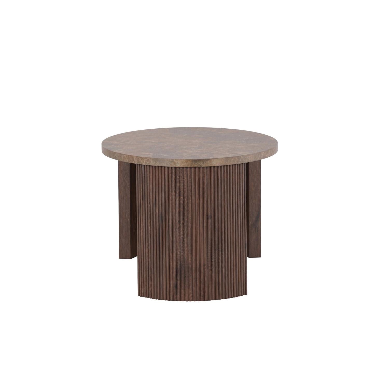 Couchtisch Bristol Oval 120*60cm - Dunkelbraun & Steinoptik-Couchtische-Venture Home-le canapé