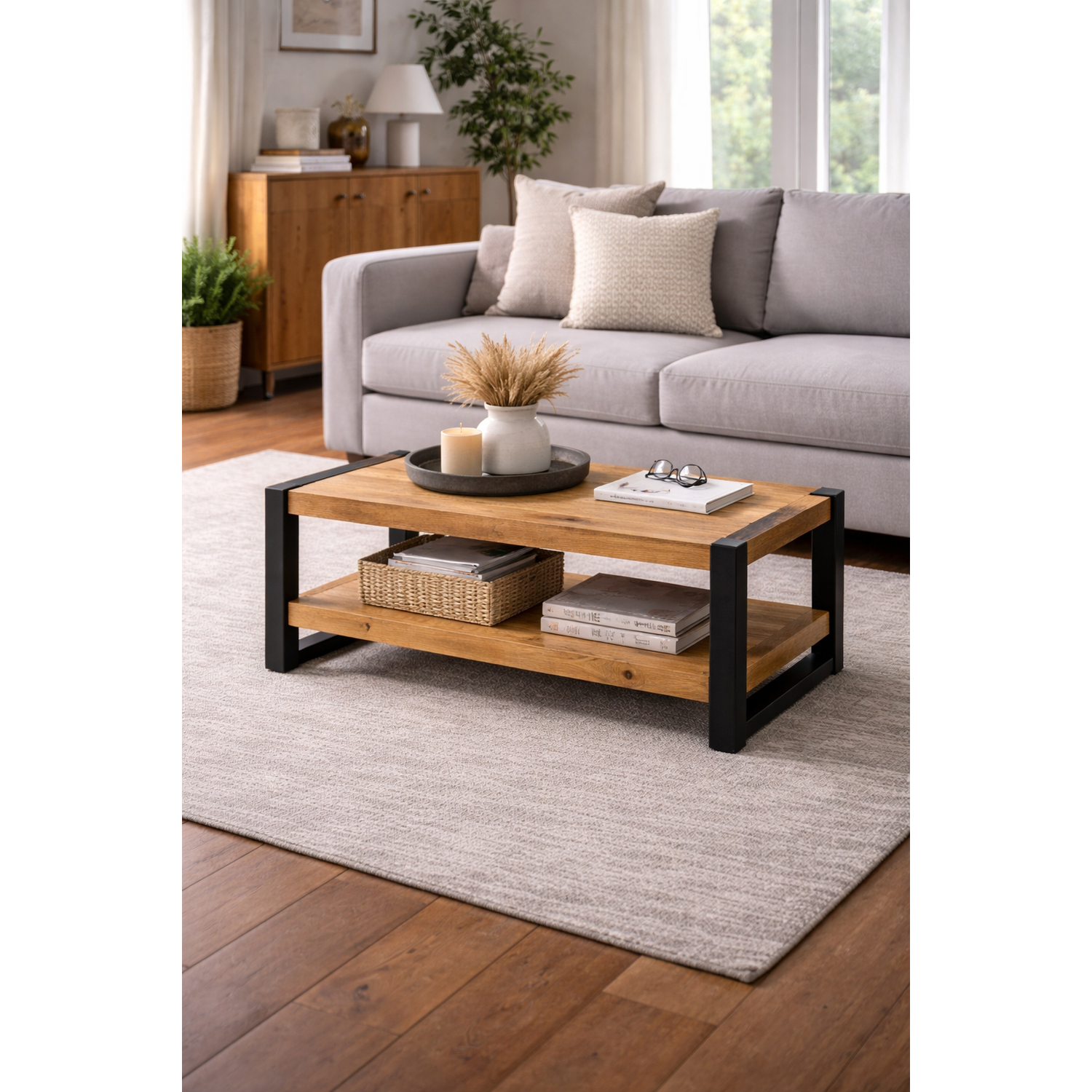 Couchtisch Britt aus Mangoholz 110cm - Hellbraun-Couchtische-Benoa-le canapé