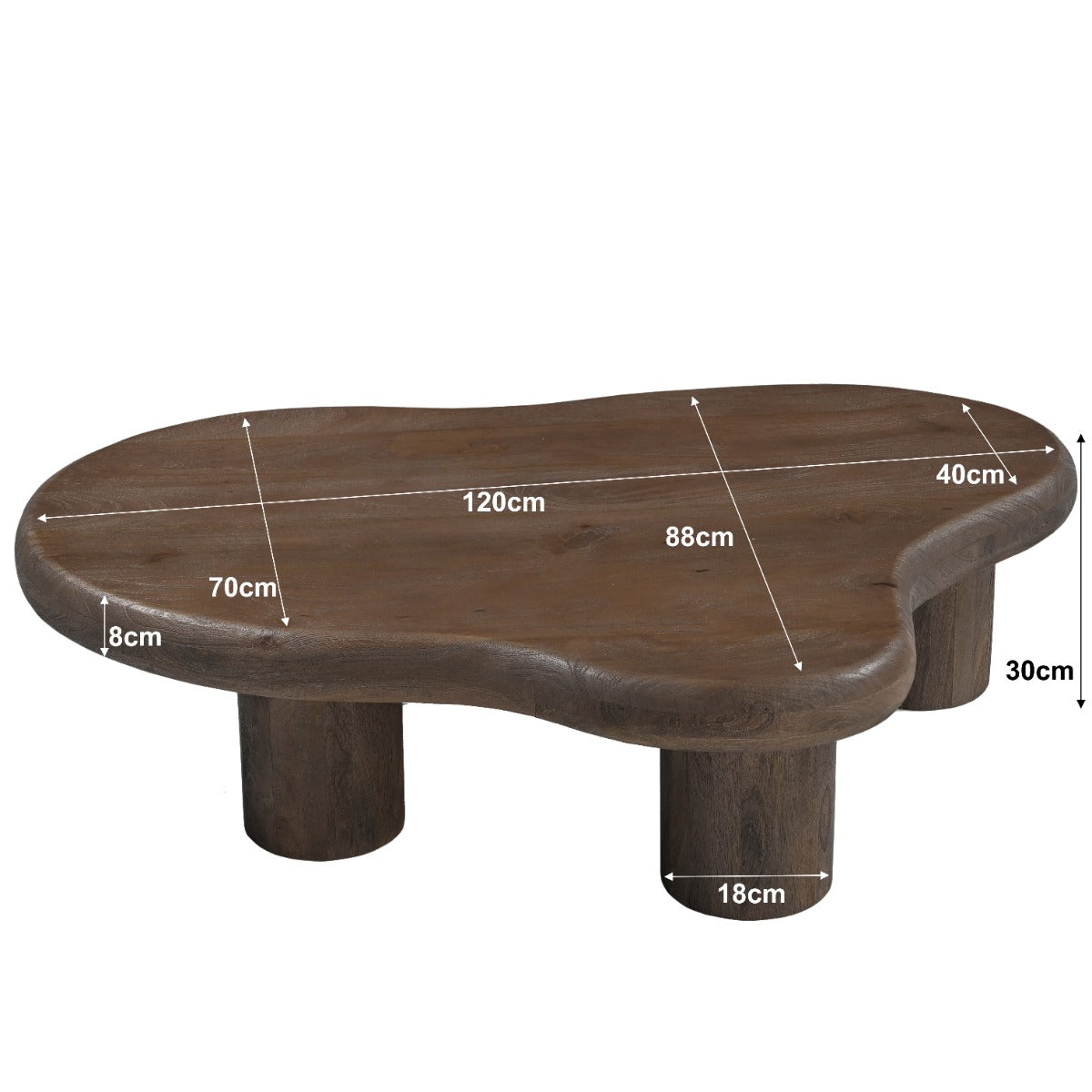 Couchtisch Brix Feline Malta 120cm aus Massivholz - Braun-Couchtische-Livingfurn-le canapé
