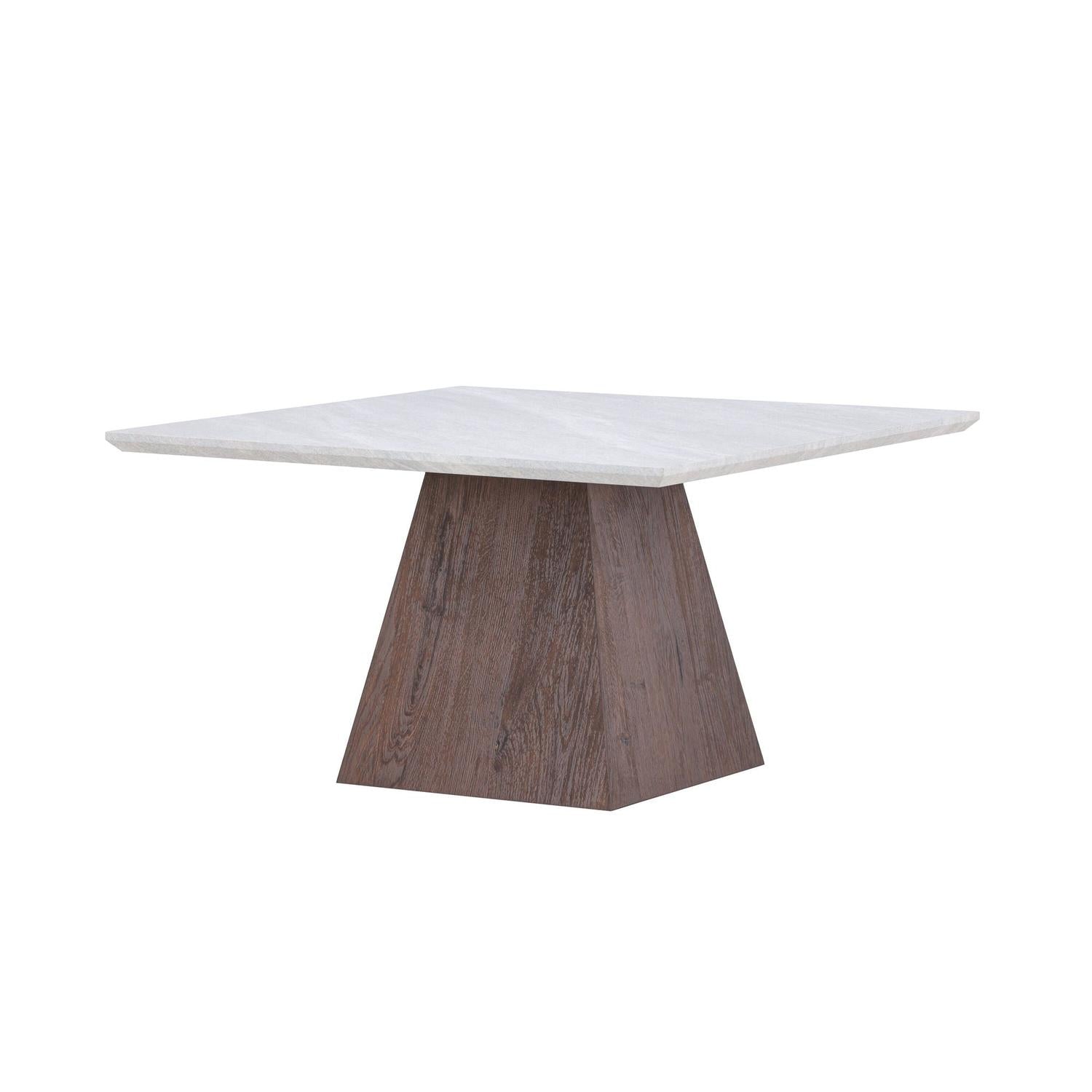 Couchtisch Cael 80cm - Dunkelbraun & Steinoptik-Couchtisch-Venture Home-le canapé