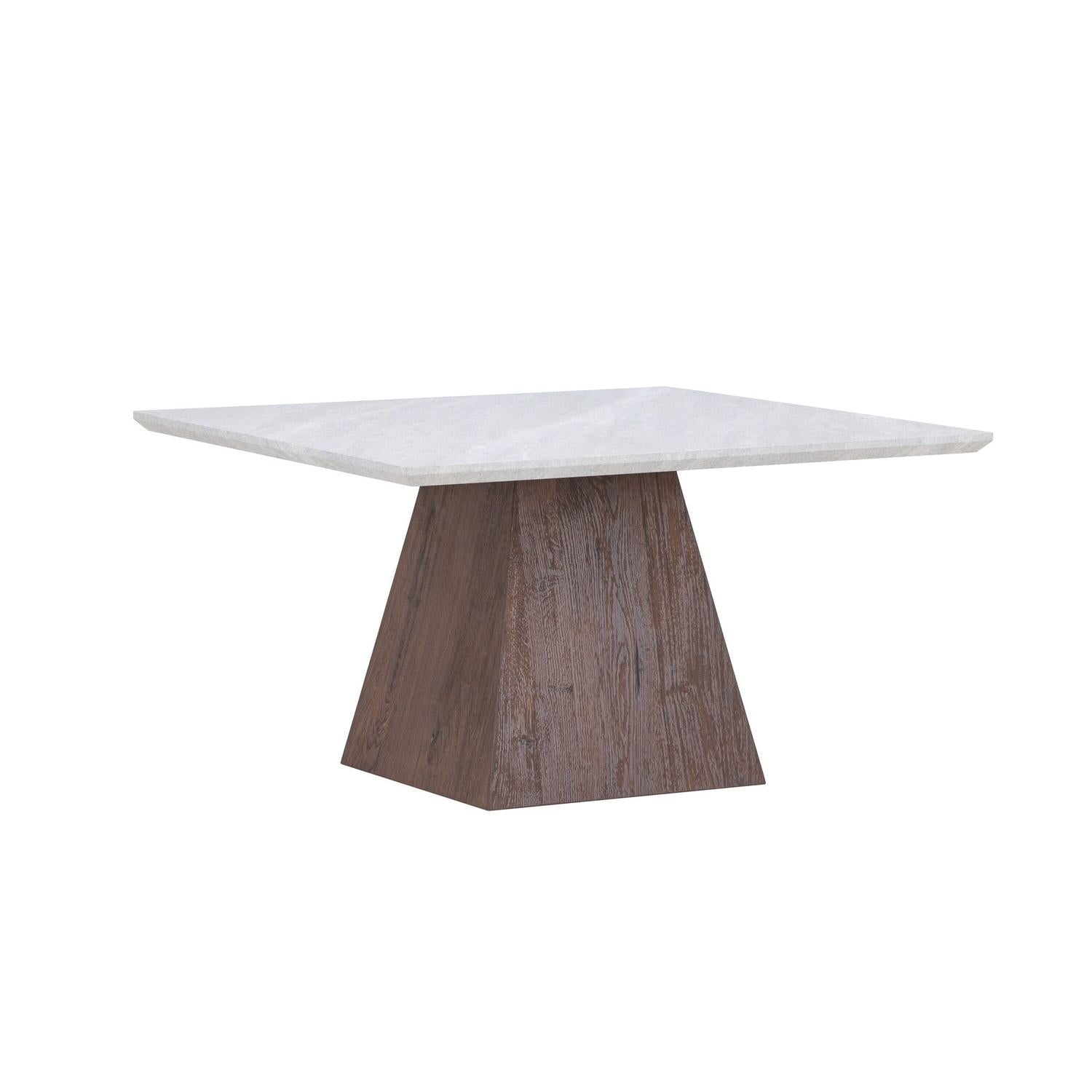 Couchtisch Cael 80cm - Dunkelbraun & Steinoptik-Couchtisch-Venture Home-le canapé