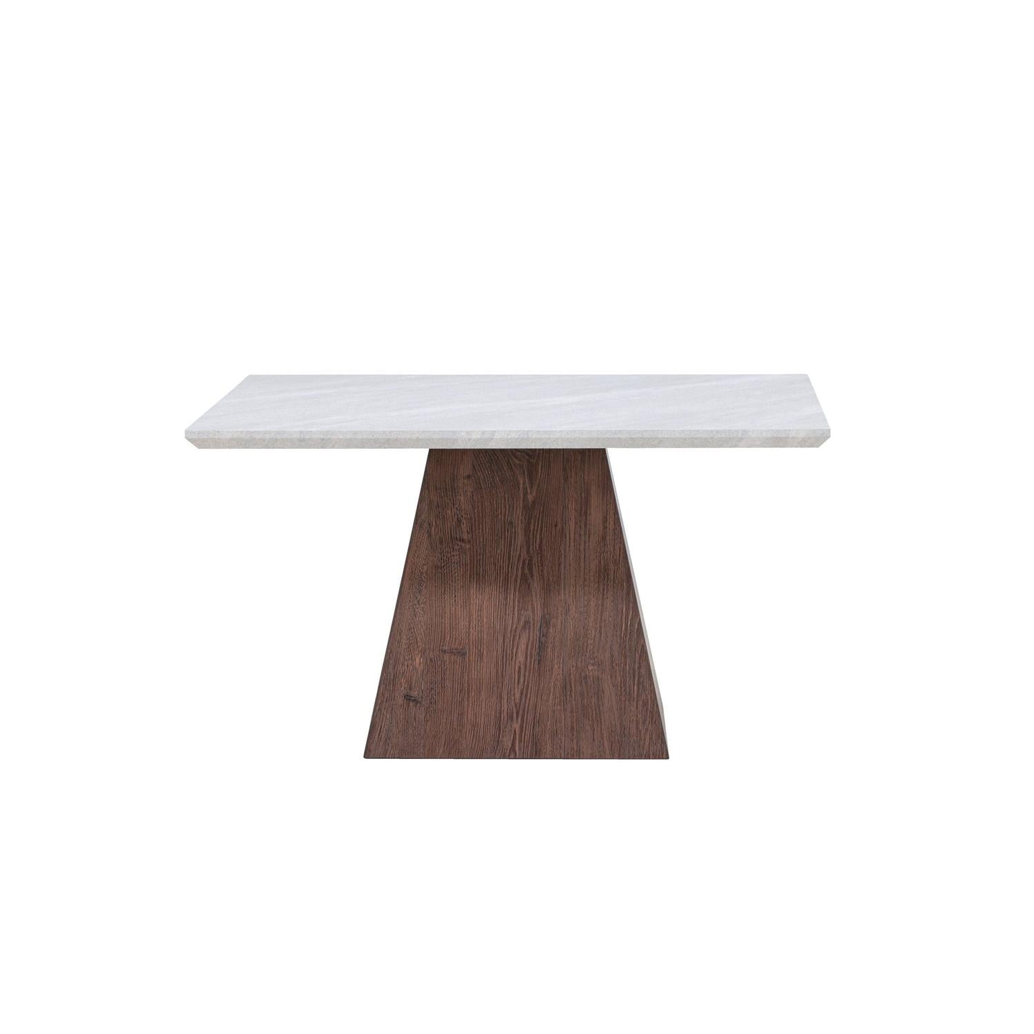 Couchtisch Cael 80cm - Dunkelbraun & Steinoptik-Couchtisch-Venture Home-le canapé