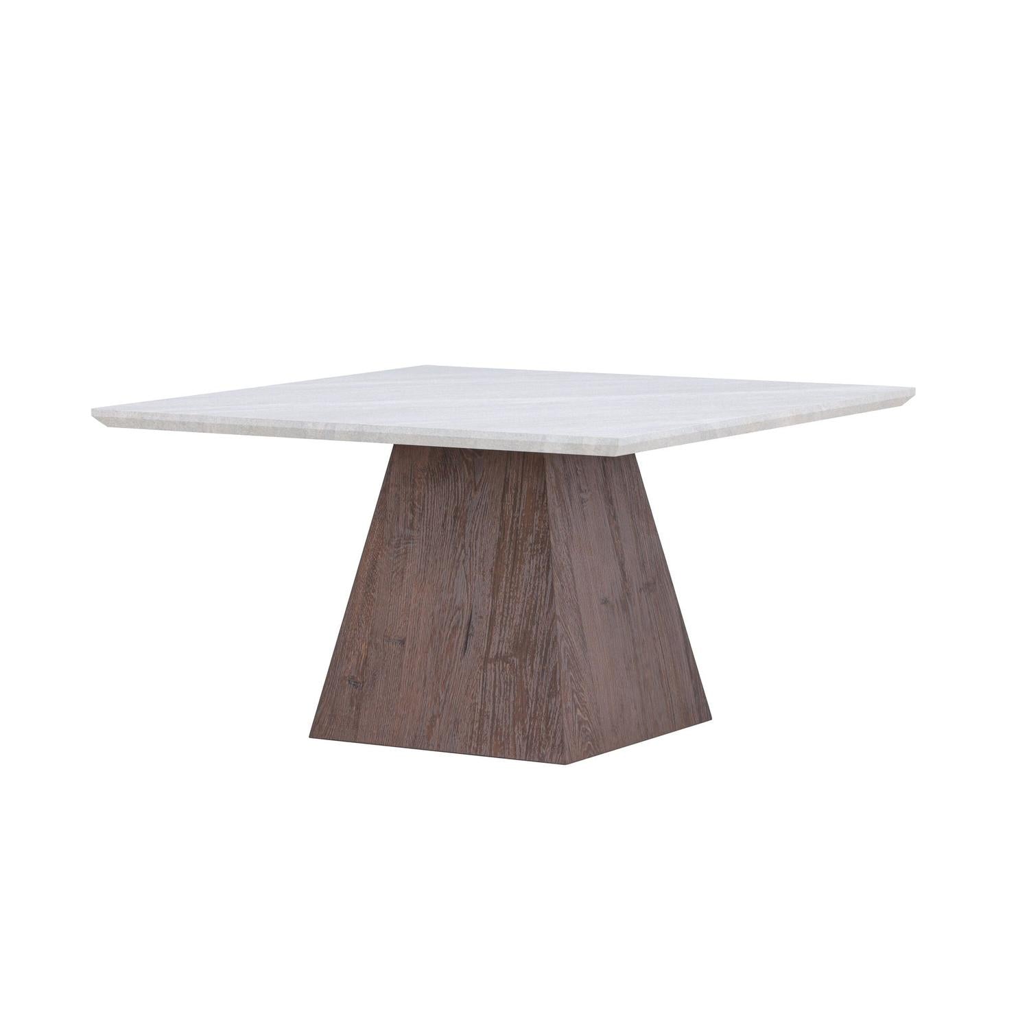 Couchtisch Cael 80cm - Dunkelbraun & Steinoptik-Couchtisch-Venture Home-le canapé