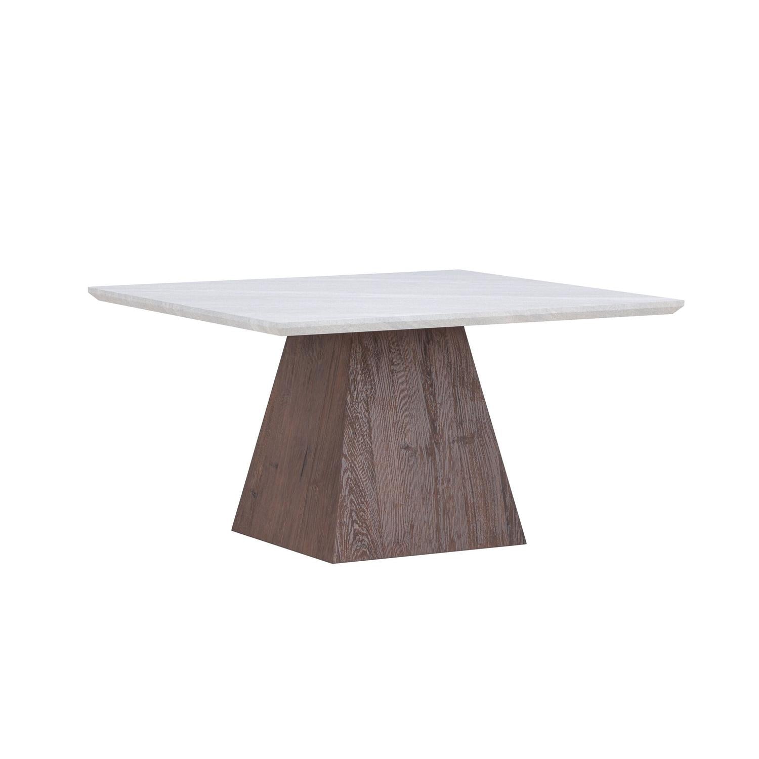 Couchtisch Cael 80cm - Dunkelbraun & Steinoptik-Couchtisch-Venture Home-le canapé