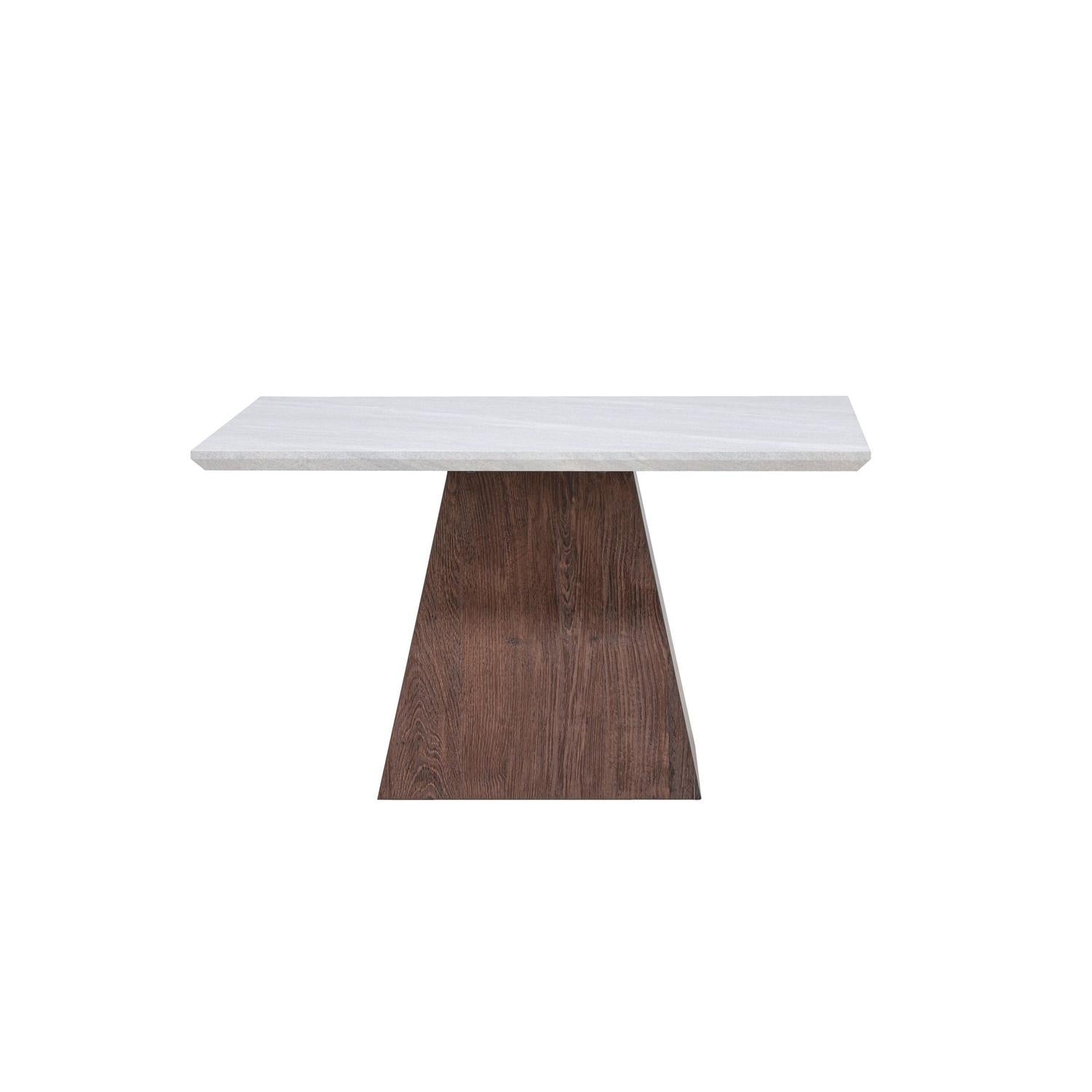 Couchtisch Cael 80cm - Dunkelbraun & Steinoptik-Couchtisch-Venture Home-le canapé