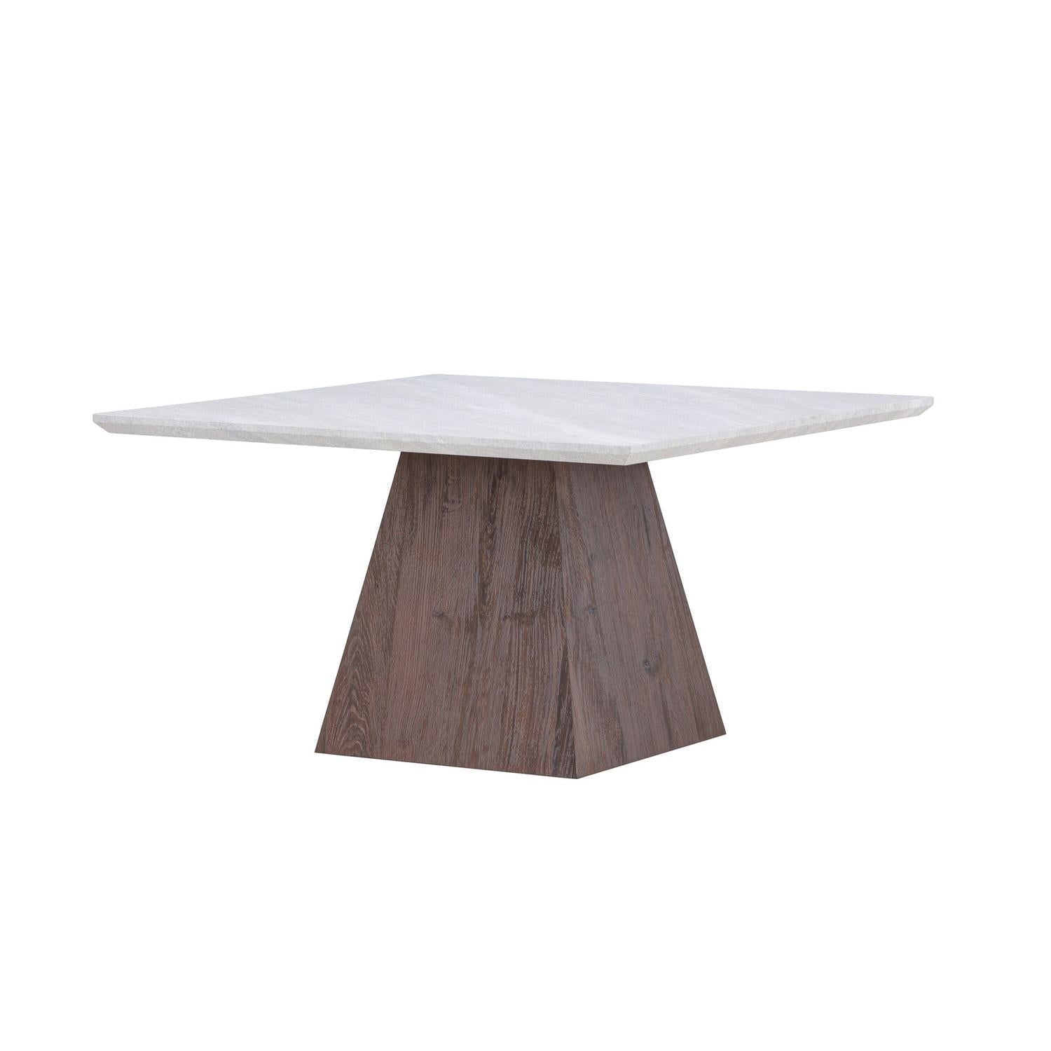 Couchtisch Cael 80cm - Dunkelbraun & Steinoptik-Couchtisch-Venture Home-le canapé