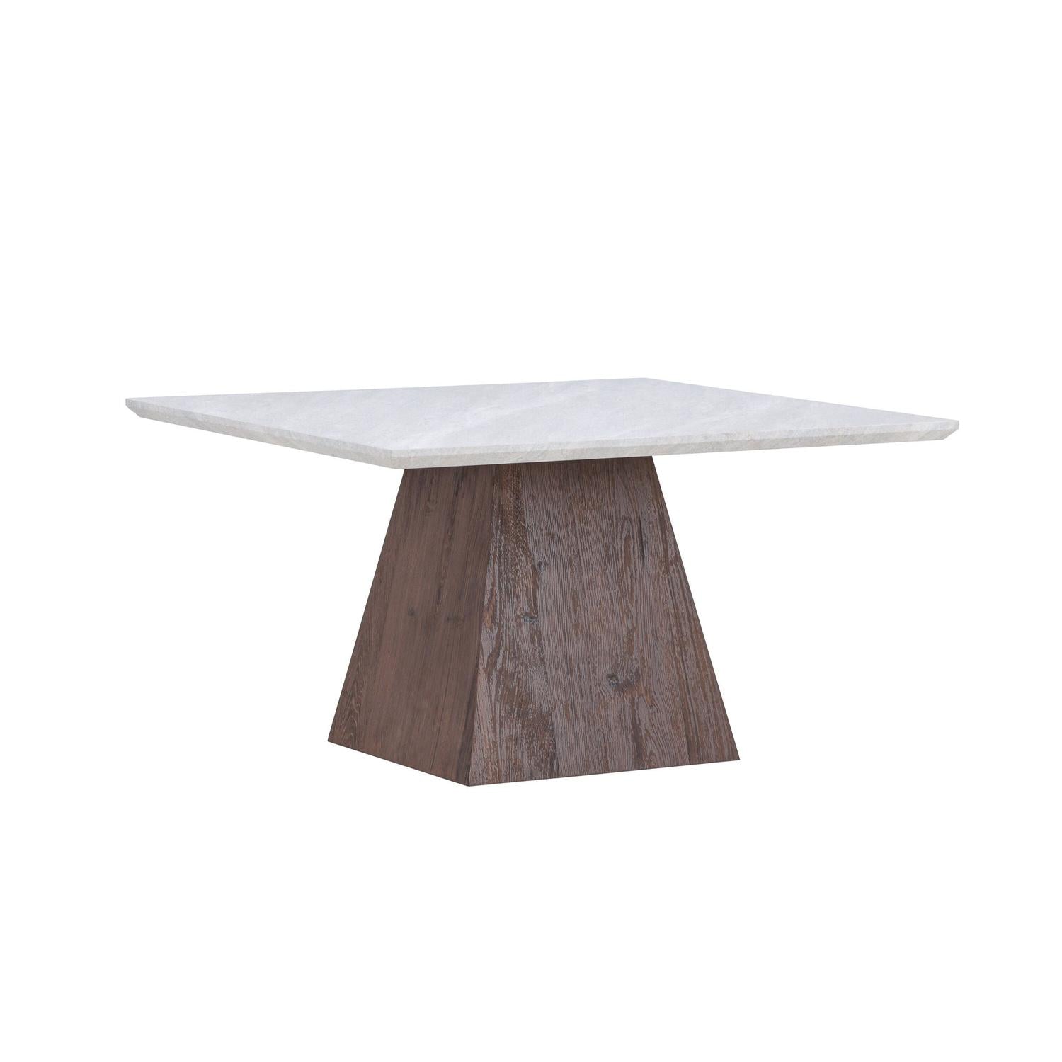Couchtisch Cael 80cm - Dunkelbraun & Steinoptik-Couchtisch-Venture Home-le canapé