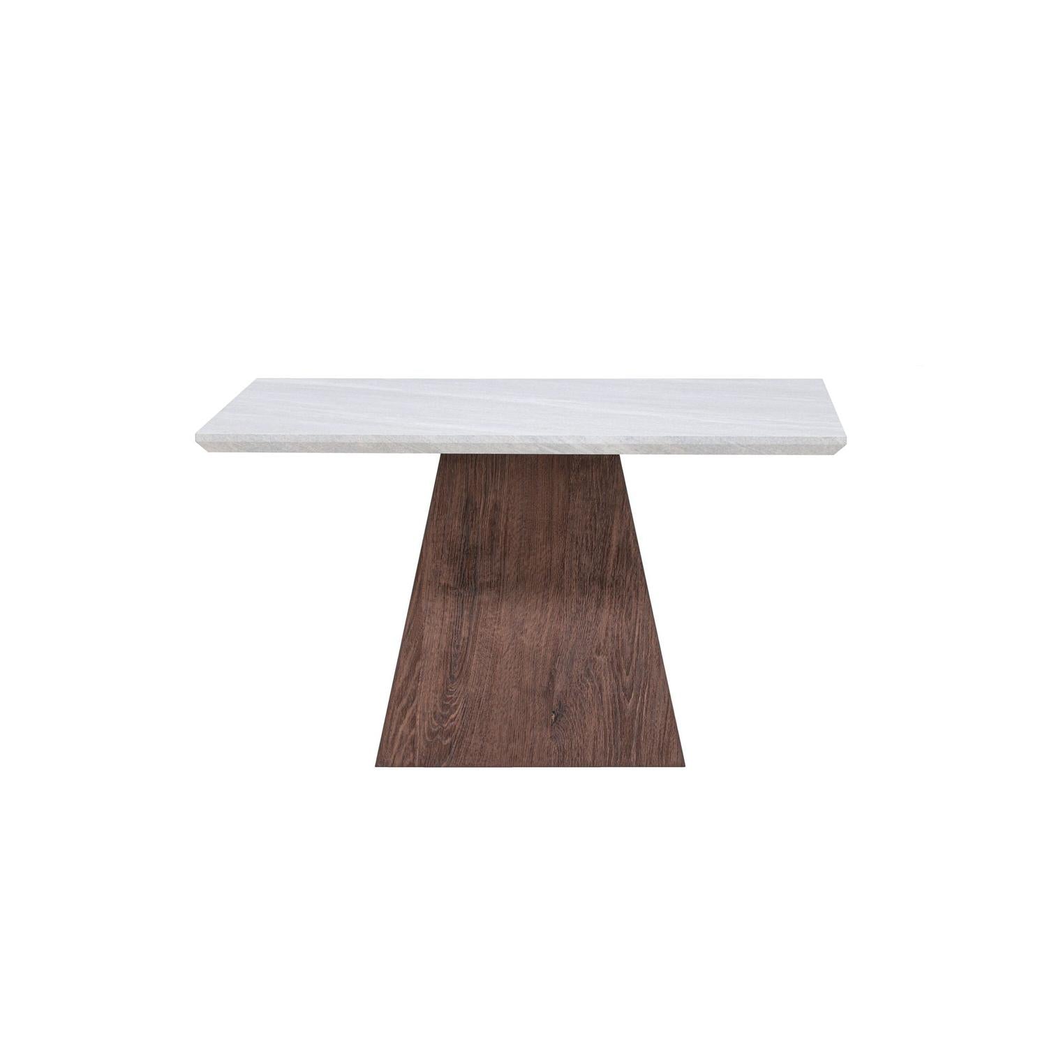 Couchtisch Cael 80cm - Dunkelbraun & Steinoptik-Couchtisch-Venture Home-le canapé