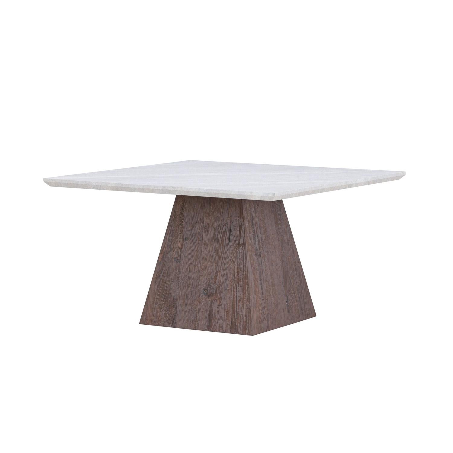 Couchtisch Cael 80cm - Dunkelbraun & Steinoptik-Couchtisch-Venture Home-le canapé