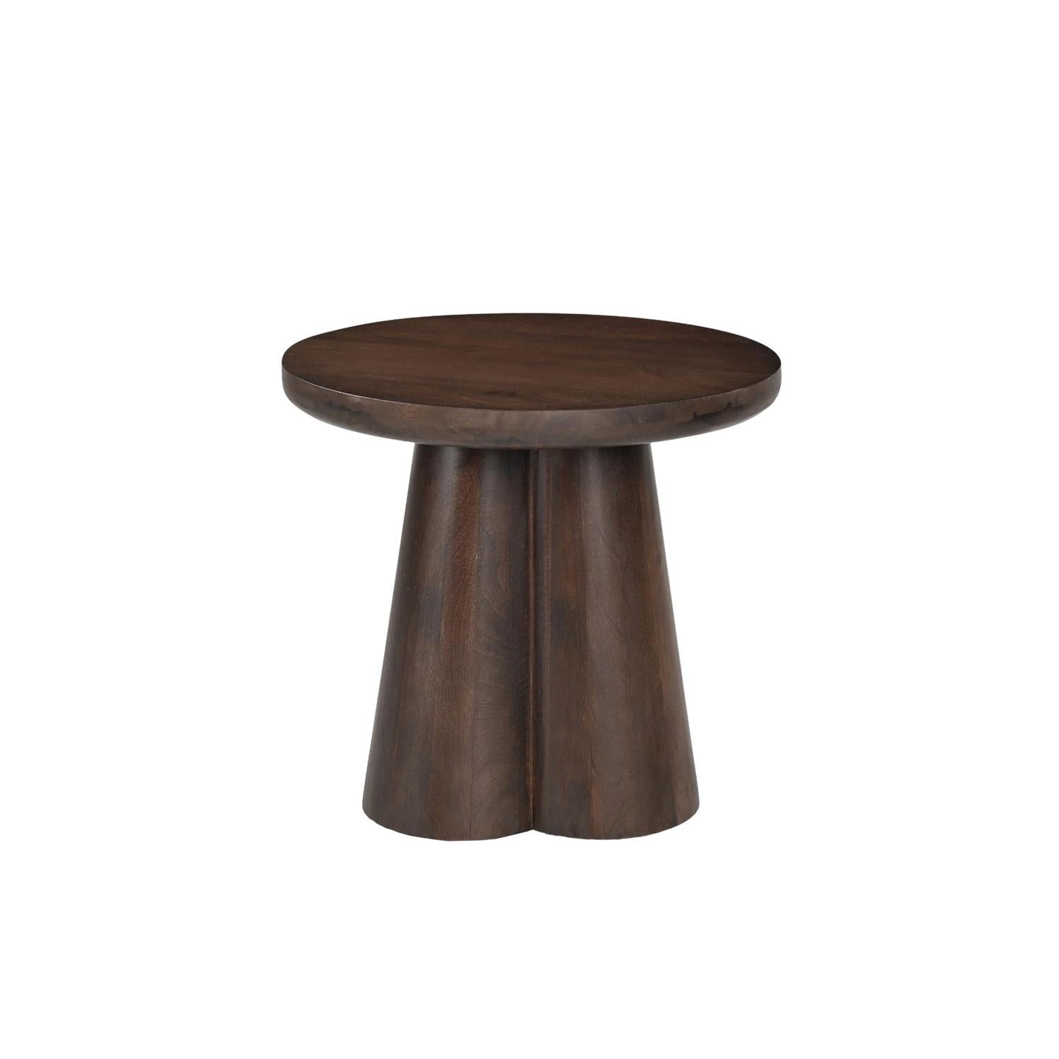 Couchtisch Clubs aus Mangoholz Ø50cm - Braun-Couchtische-Livingfurn-le canapé