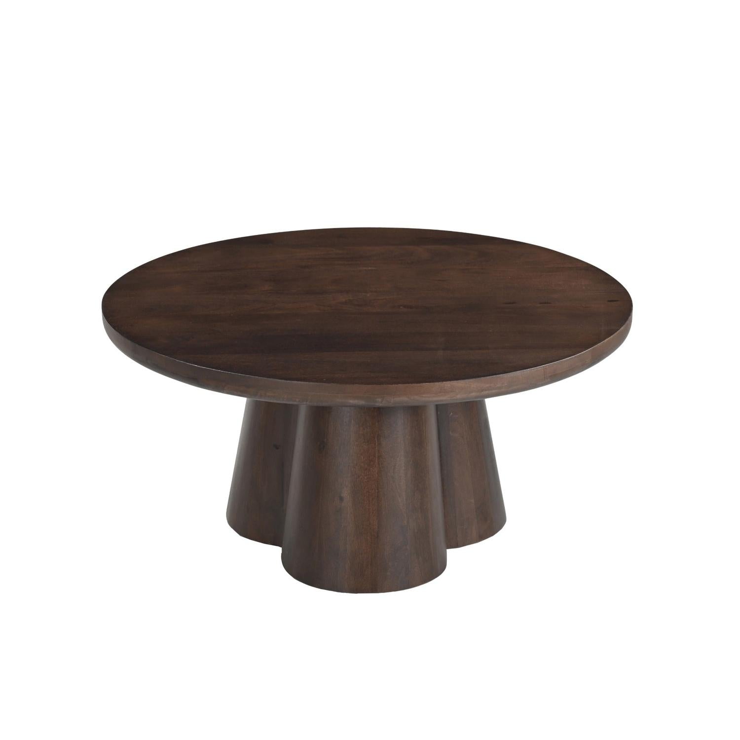 Couchtisch Clubs aus Mangoholz Ø80cm - Braun-Couchtische-Livingfurn-le canapé