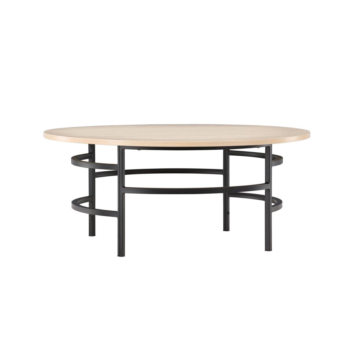 Couchtisch Copenhagen Ø100cm - Cremeweiß/Schwarz-Couchtisch-Venture Home-le canapé