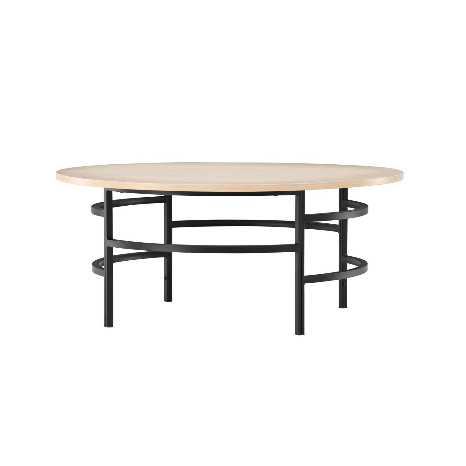 Couchtisch Copenhagen Ø100cm - Cremeweiß/Schwarz-Couchtisch-Venture Home-le canapé