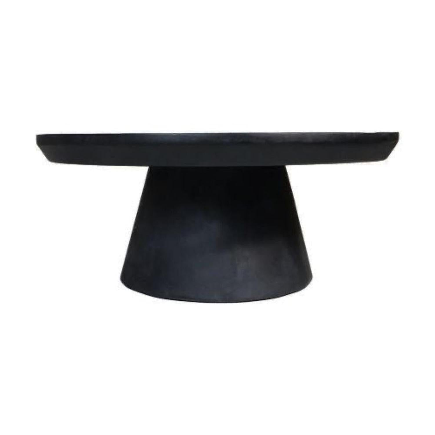 Couchtisch Drum 75cm aus Mangoholz - Mattschwarz-Couchtisch-HSM Collection-le canapé