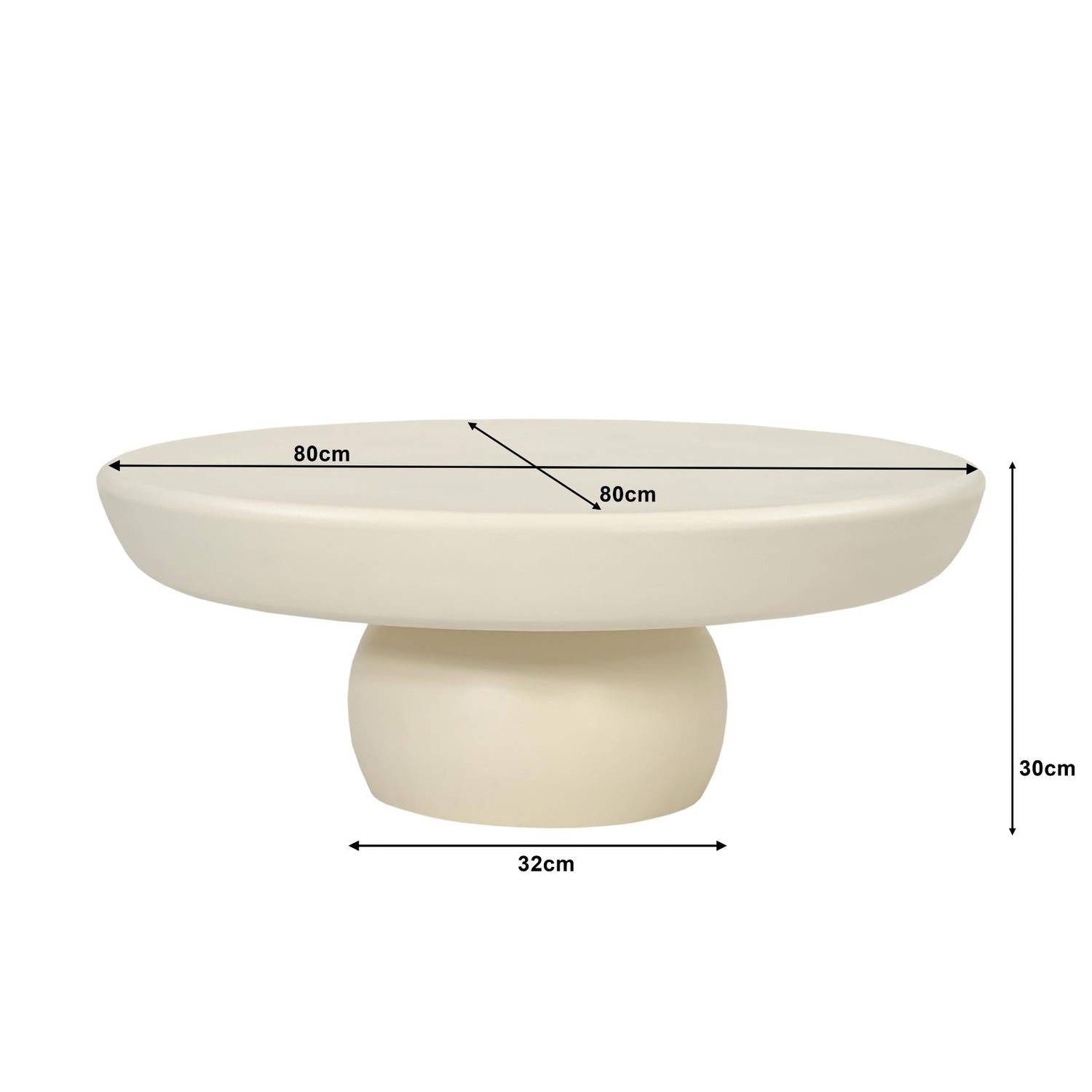 Couchtisch Dune Ø80cm - Cremeweiß-Couchtische-Livingfurn-le canapé