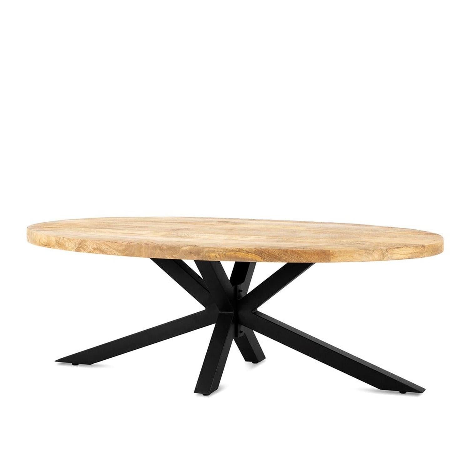 Couchtisch Ellips aus Mangoholz 130cm - Hellbraun-Couchtische-Benoa-le canapé